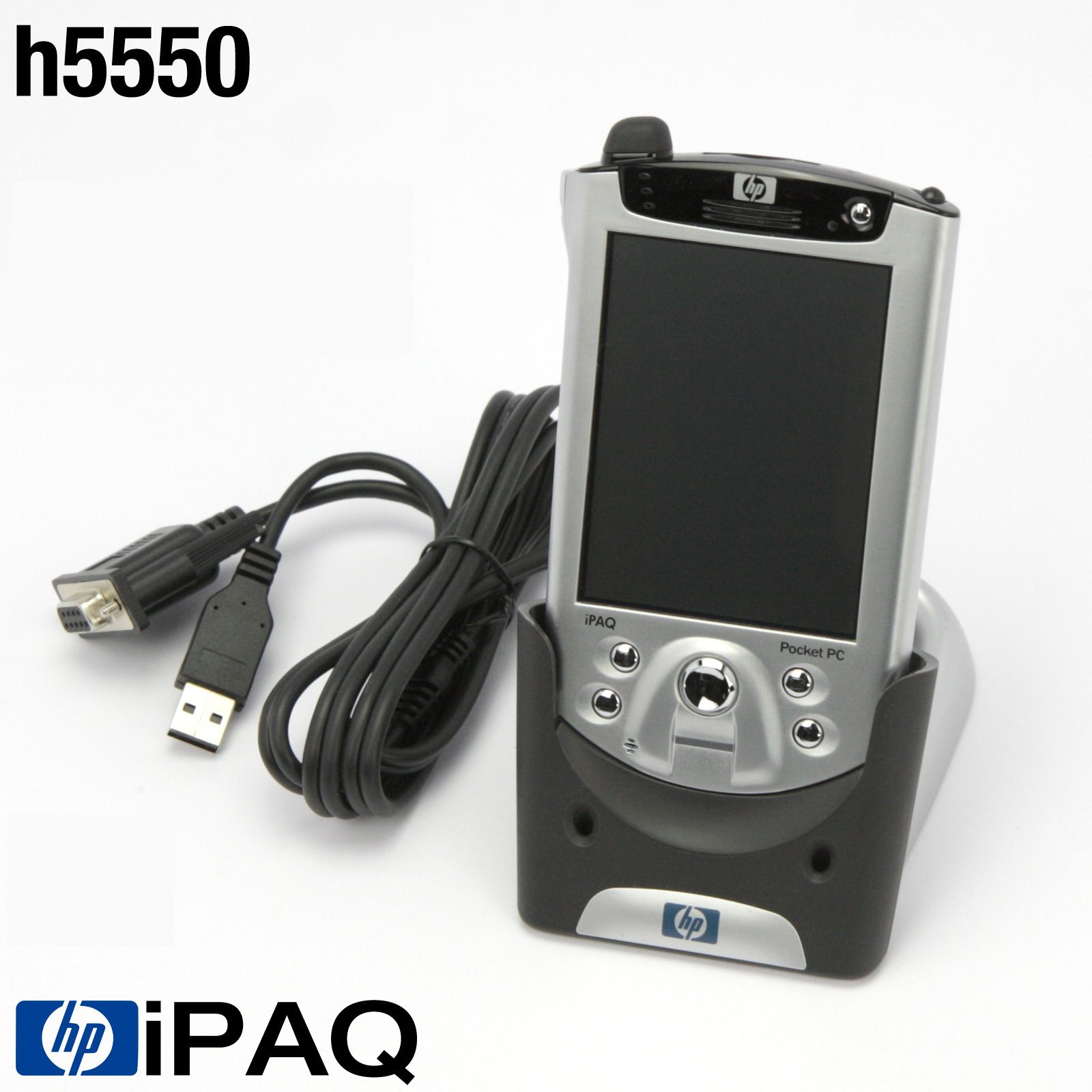 POCKET PC HP iPAQ h5550 3.8" PDA WINDOWS MOBILE 2003 4.2 OVP DOCKINGSTATION TOP!