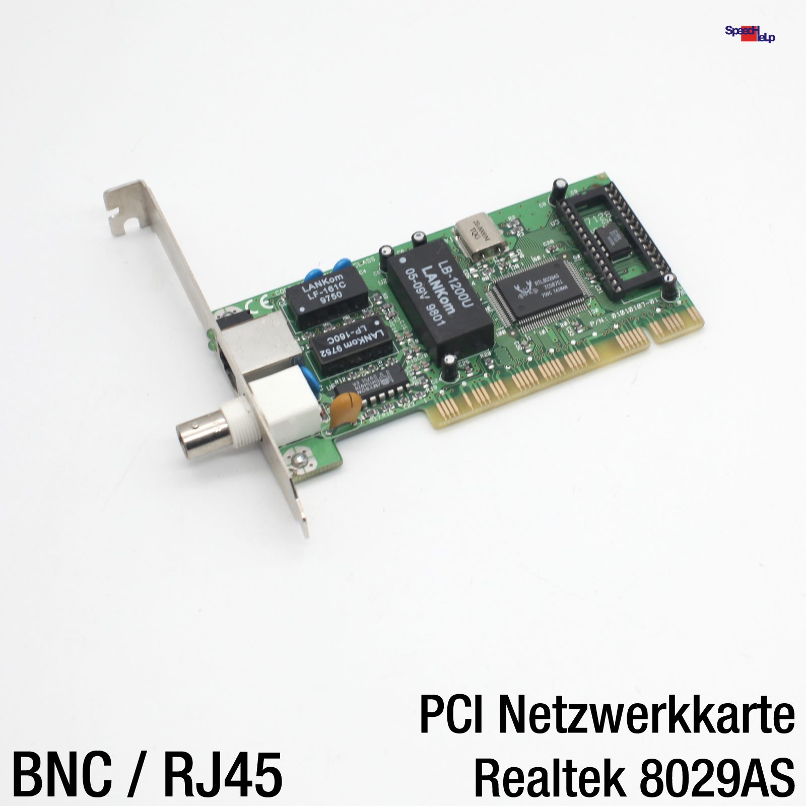 📡REALTEK RTL8029AS PCI BNC NETZWERKKARTE ETHERNET LAN CARD WINDOWS 98 01010107