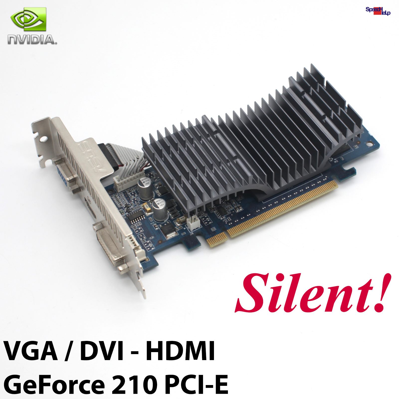 ASUS EN210 SILENT DI 512MD2 GEFORCE 210 512MB DDR2 VGA PCI-E GRAFIKKARTE VIDEO
