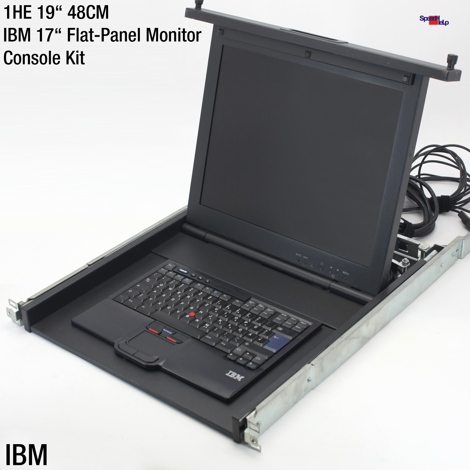 1U HE 19" 48CM IBM LENOVO TYPE: 1723 17" FLAT PANEL MONITOR CONSOLE KEYBOARD