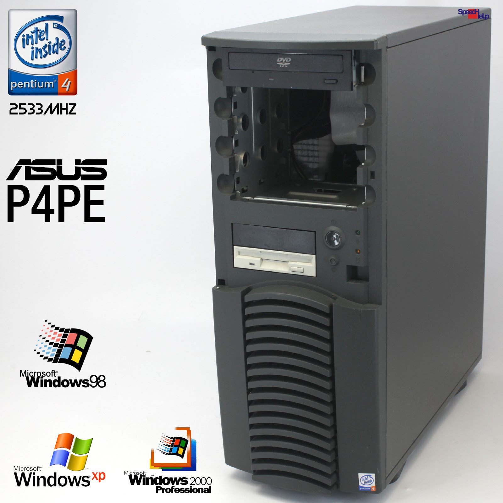 🖥ASUS P4PE PC COMPUTER PENTIUM 4 2.5GHZ PT SOUND LAN WINDOWS 98 SE CHIEFTEC