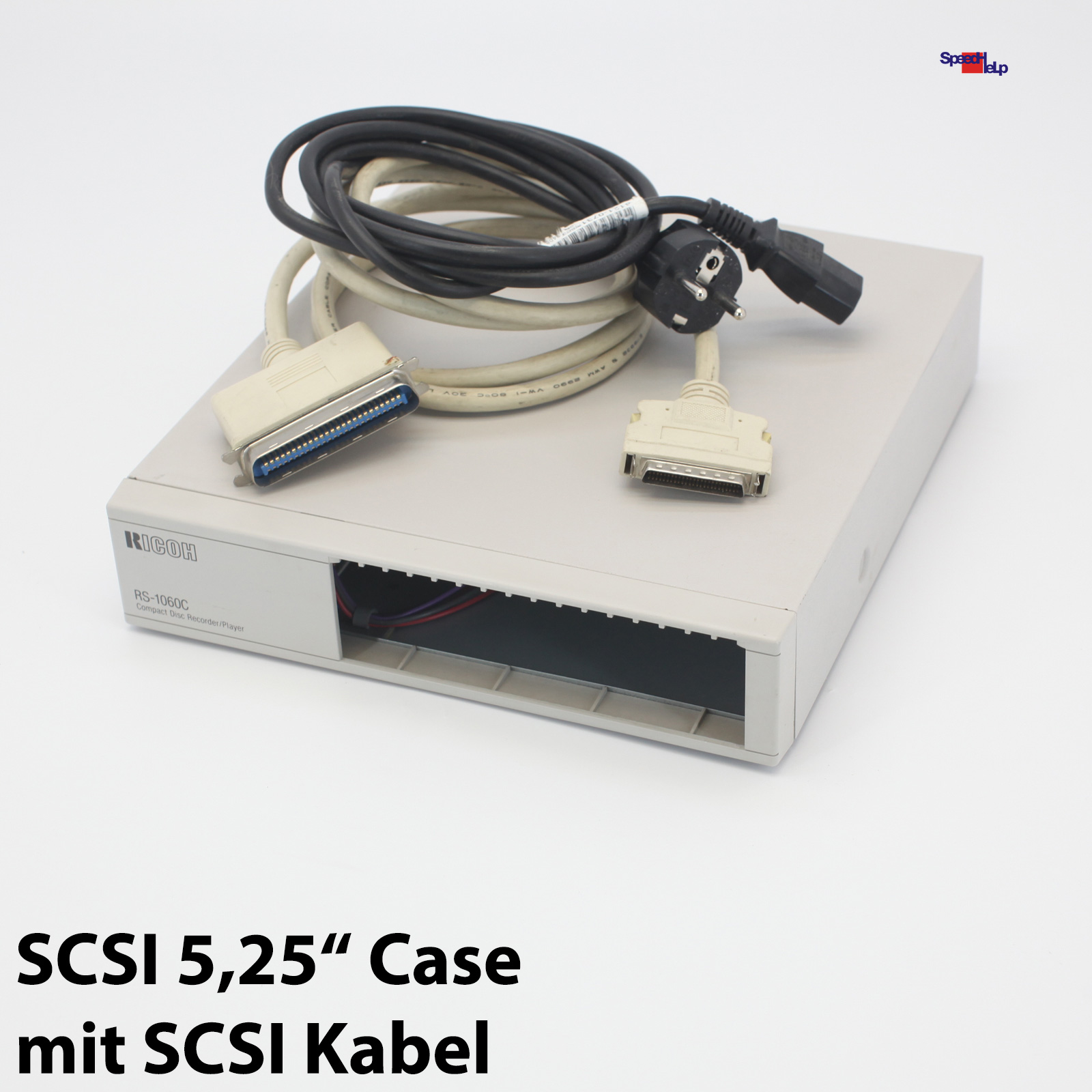 SCSI 5,25" GEHÄUSE CASE SCSI 50-POL FÜR DVD-ROM CD-ROM ZIP KABEL RICOH RS-1060C