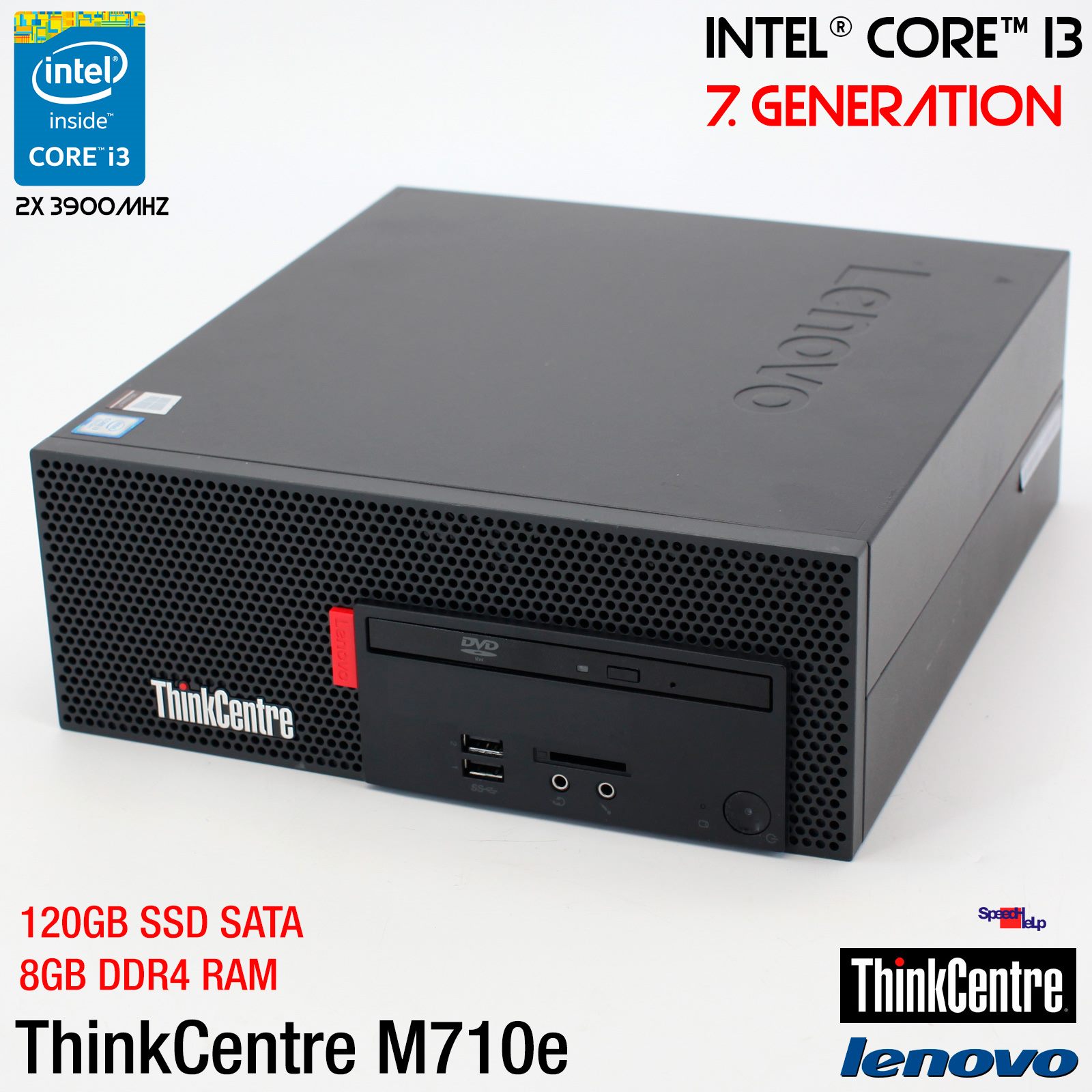 IBM LENOVO THINKCENTRE M710e i3 7100 COMPUTER PC WINDOWS 10 240GB SSD 8GB RS-232