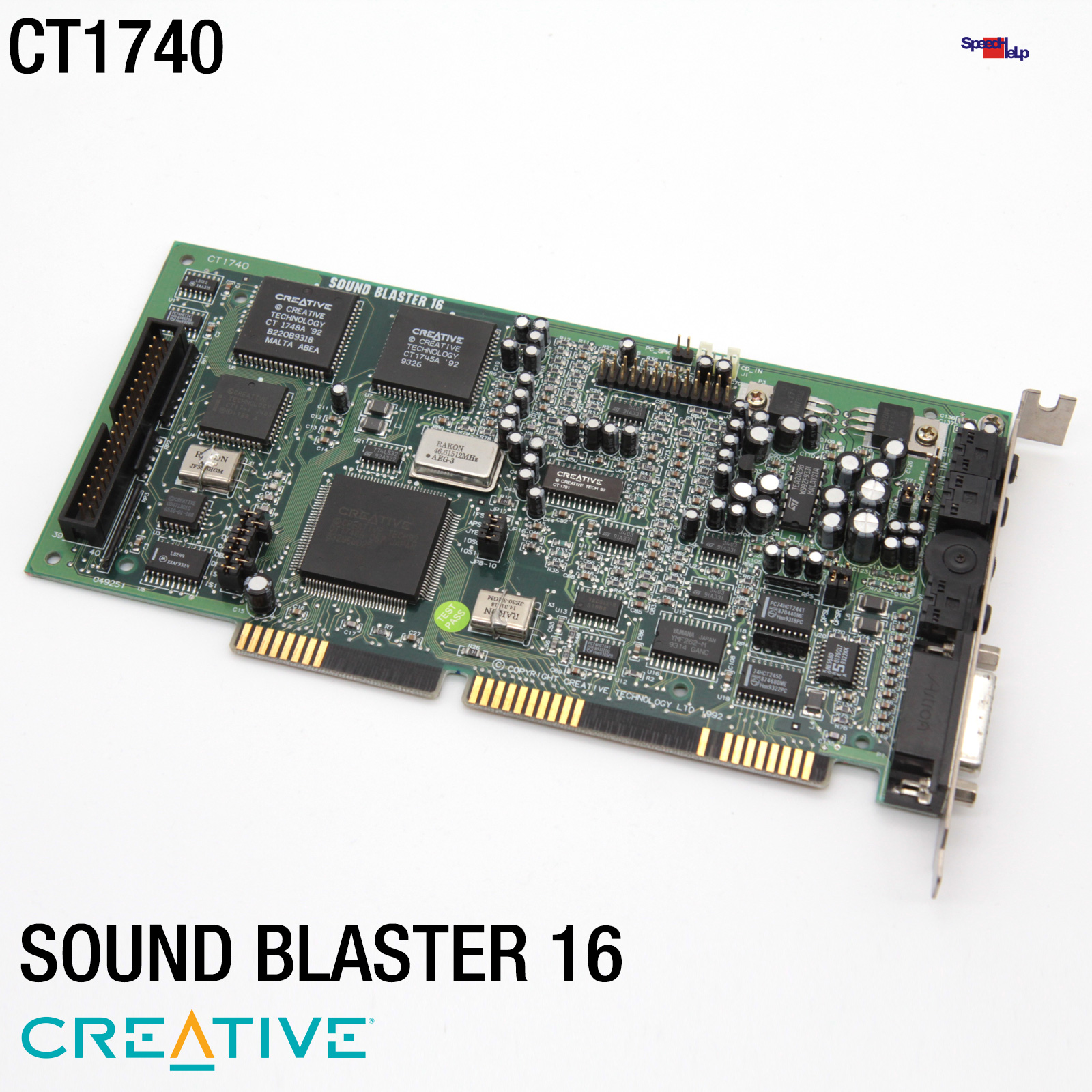 CREATIVE LABS ORIGINAL SOUND BLASTER 16 CT1740 AUDIO CARD KARTE ISA 16-BIT DOS