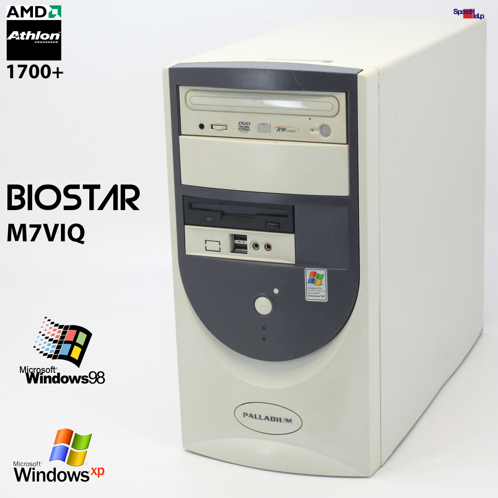 BIOSTAR M7VIQ PC COMPUTER AMD ATHLON XP 1700+ WINDOWS 98 OLD GAMES SPIELE 512MB