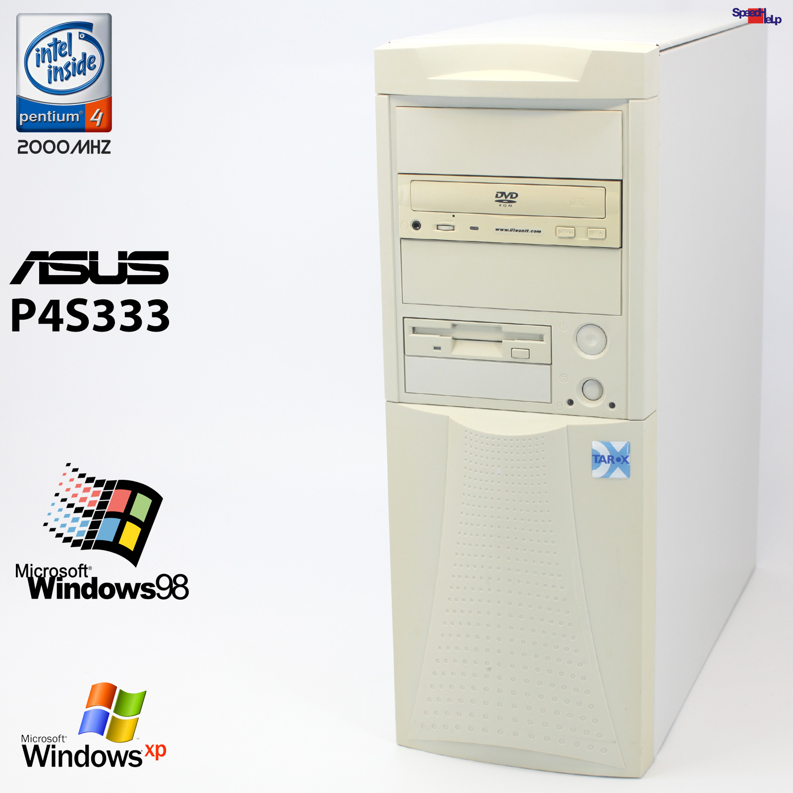 ASUS P4S333 PC COMPUTER PENTIUM 4 2GHZ 512MB LPT COM SOUN LAN WINDOWS 98 SE