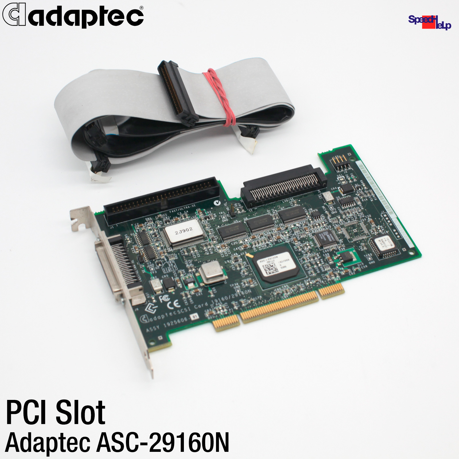 ADAPTEC ASC-29160N SCSI PCI SLOT CONTROLLER ADAPTER 68-50-PIN POL 29160N KABEL