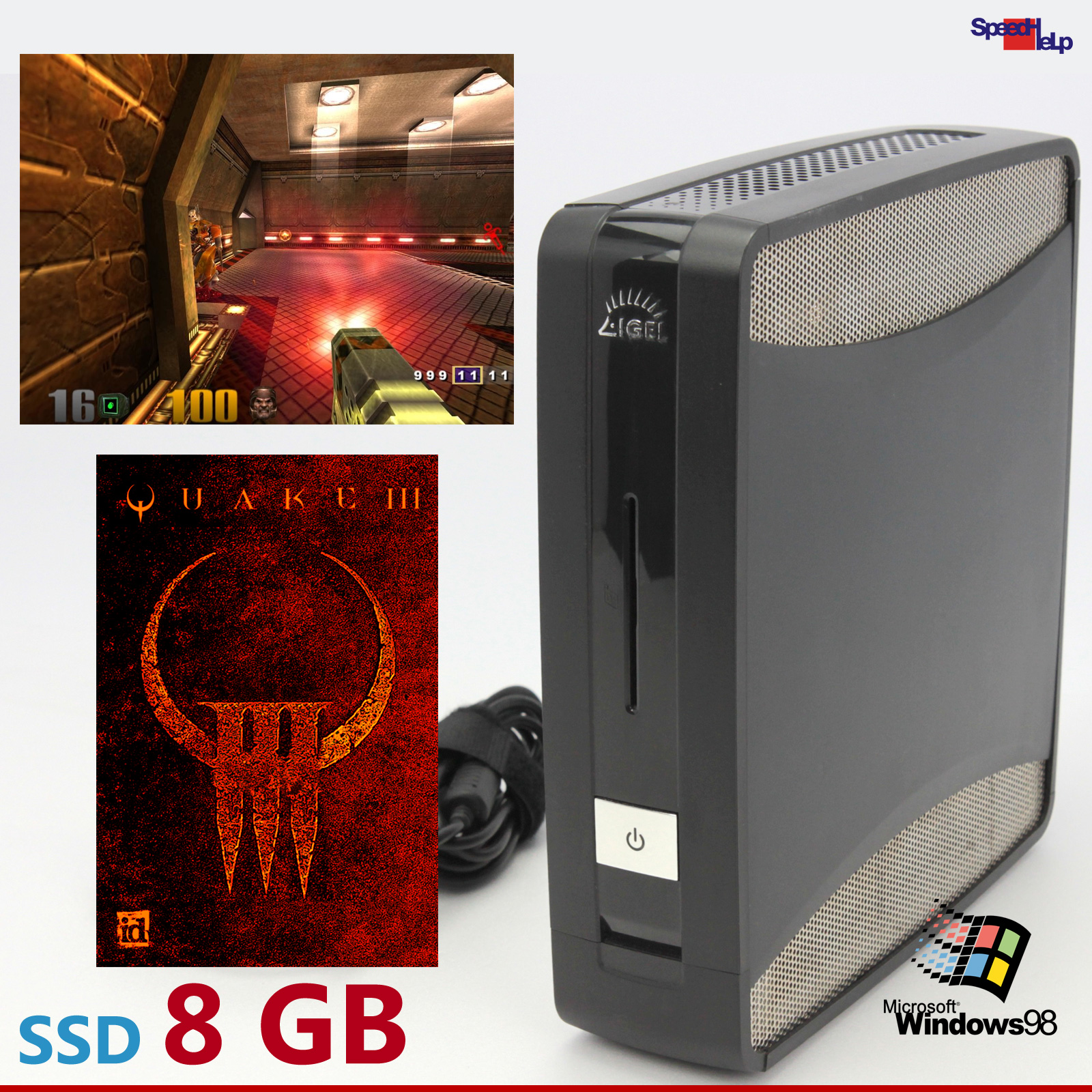 🎮MINI PC COMPUTER PC RETRO GAMES SPIELE DOS WINDOWS 98 8GB SSD QUAKE III