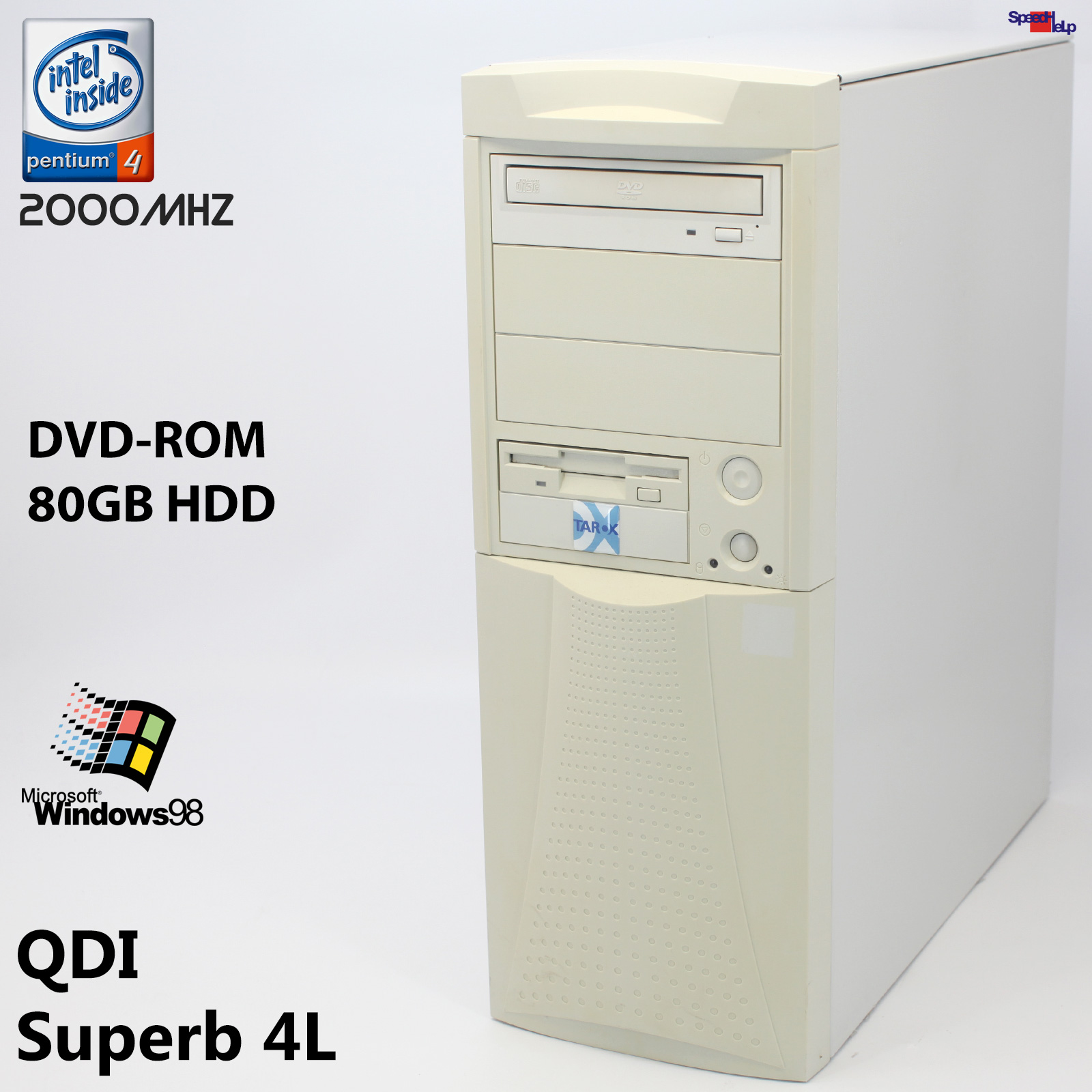 🖥QDI SUPERB 4L PC COMPUTER PENTIUM 4 2000MHZ 512MB LPT SOUND LAN WINDOWS 98 80G