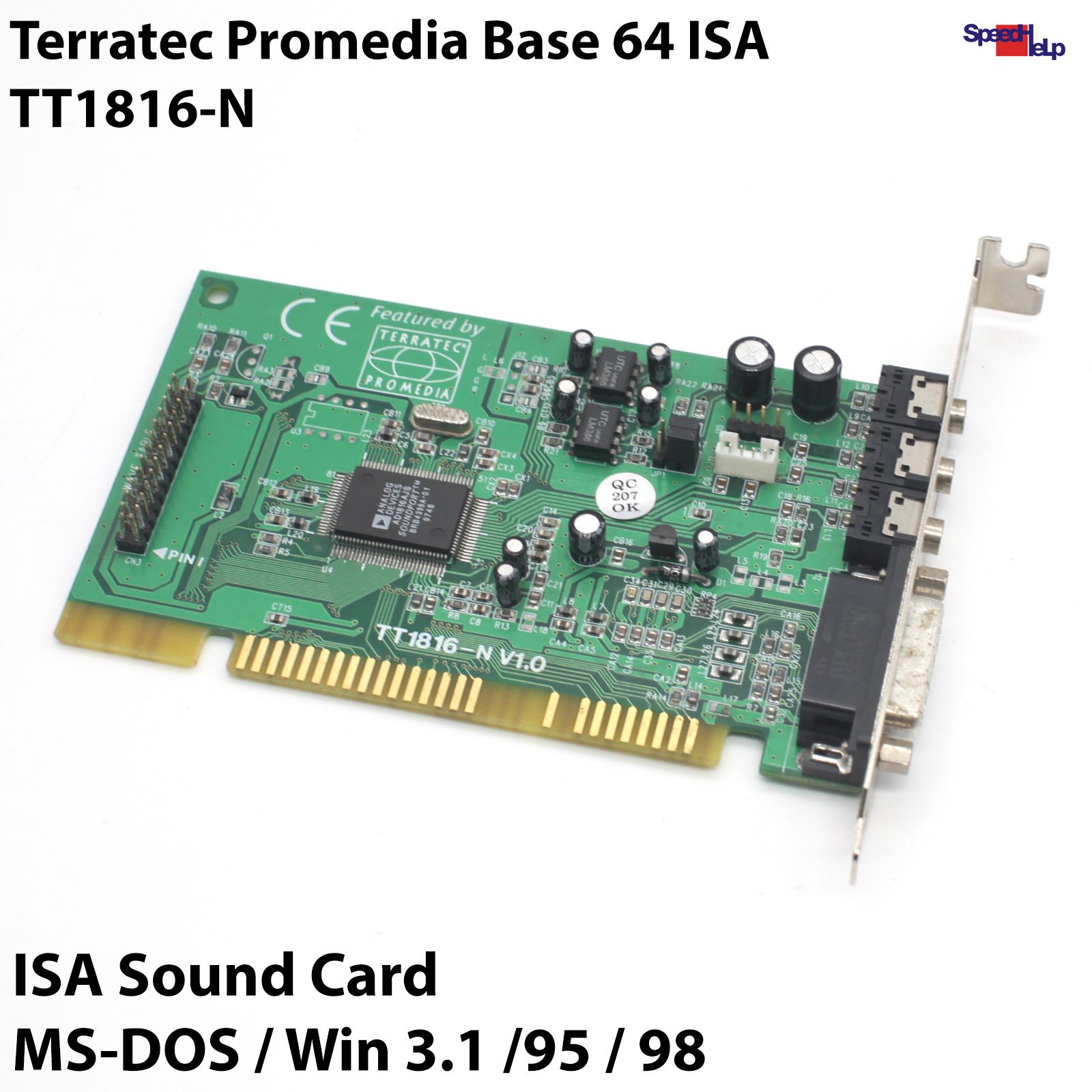 🥇TERRATEC PROMEDIA BASE 64 TT1816-N SOUND AUDIO CARD KARTE ISA 16-BIT DOS