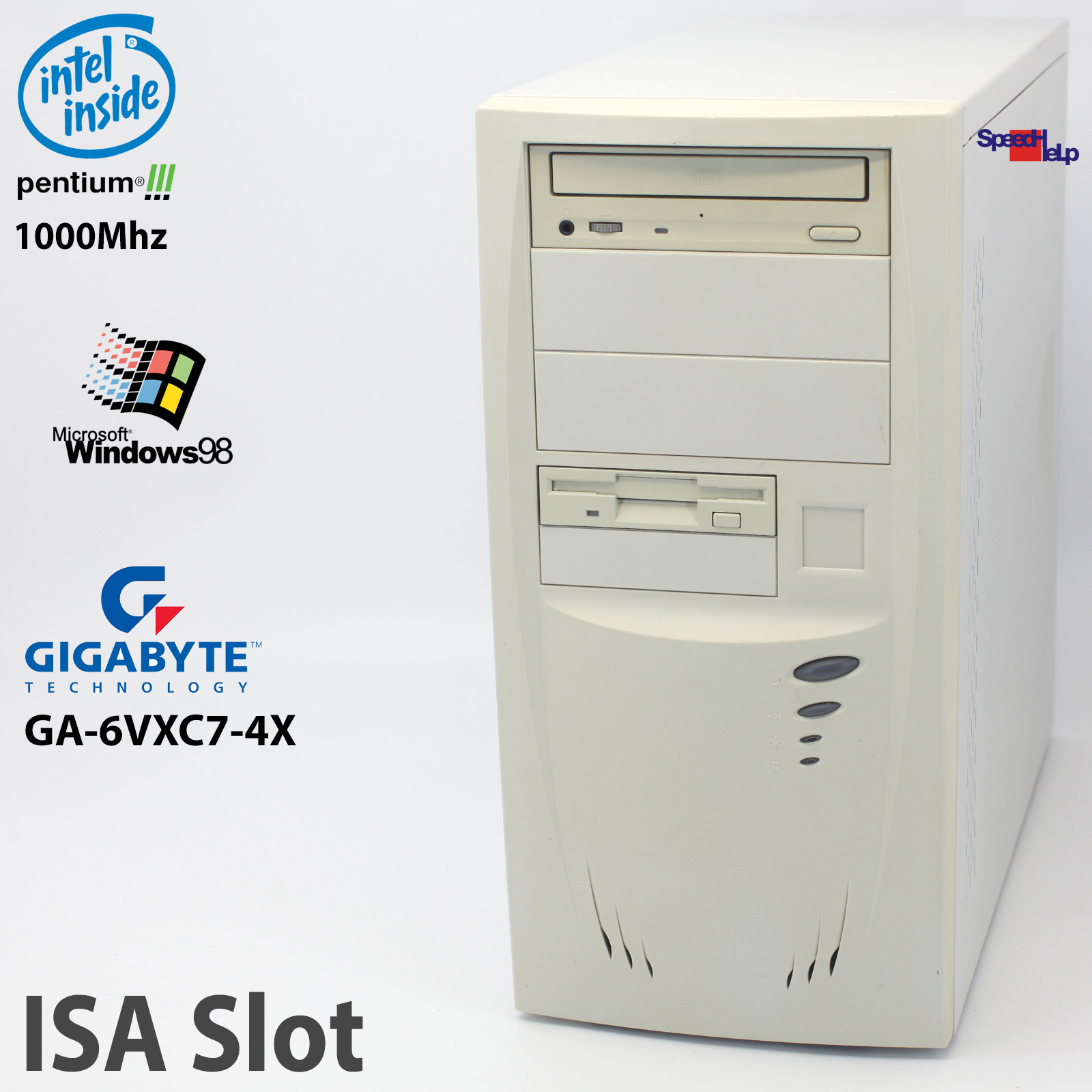 ISA GIGABYTE GA-6VXC7-4X PC COMPUTER PENTIUM III 1000MHZ WINDOWS 98 PARALLEL LPT