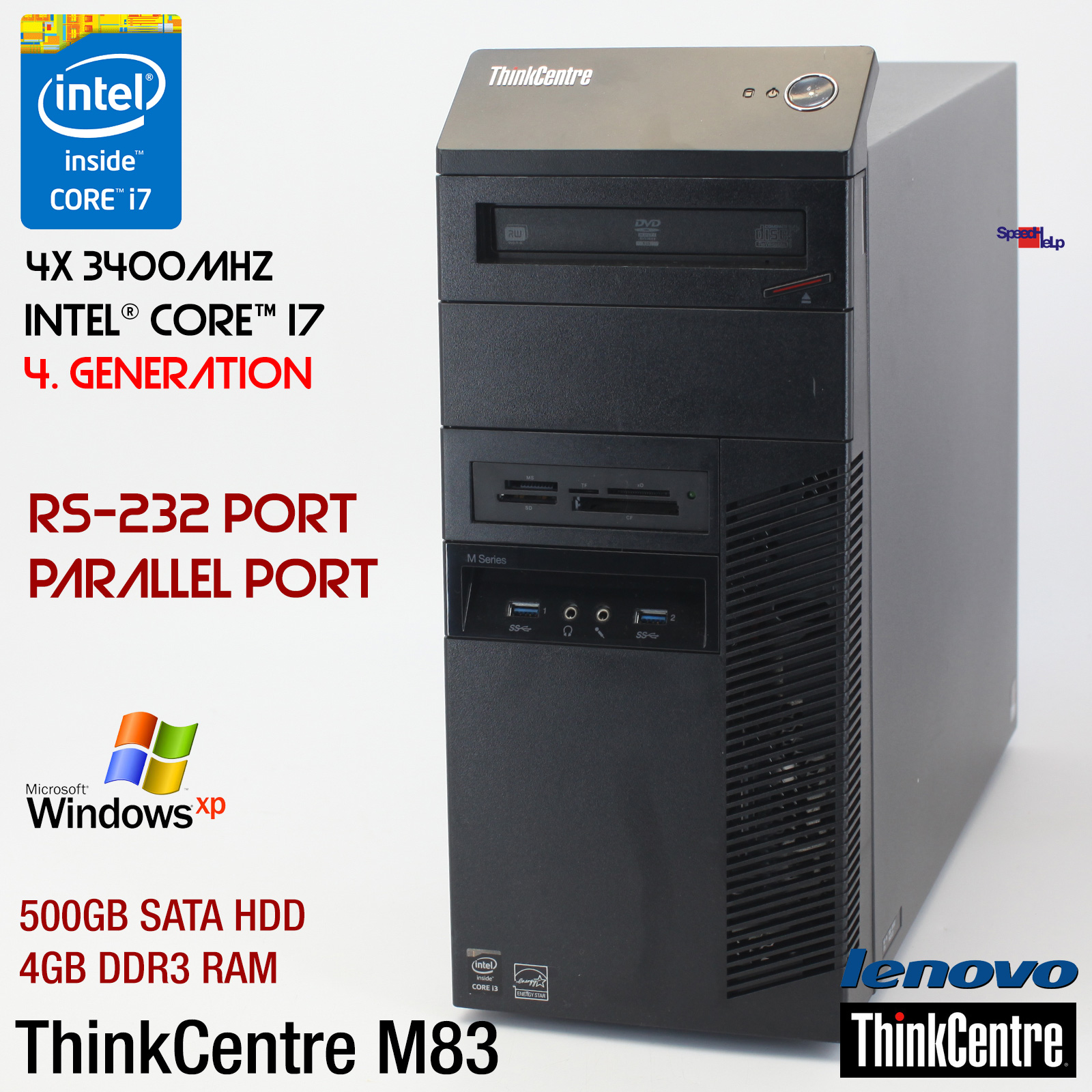 🖥IBM LENOVO THINKCENTRE M83 INTEL CORE i7 4770 COMPUTER PC PARALLEL LPT WIN XP
