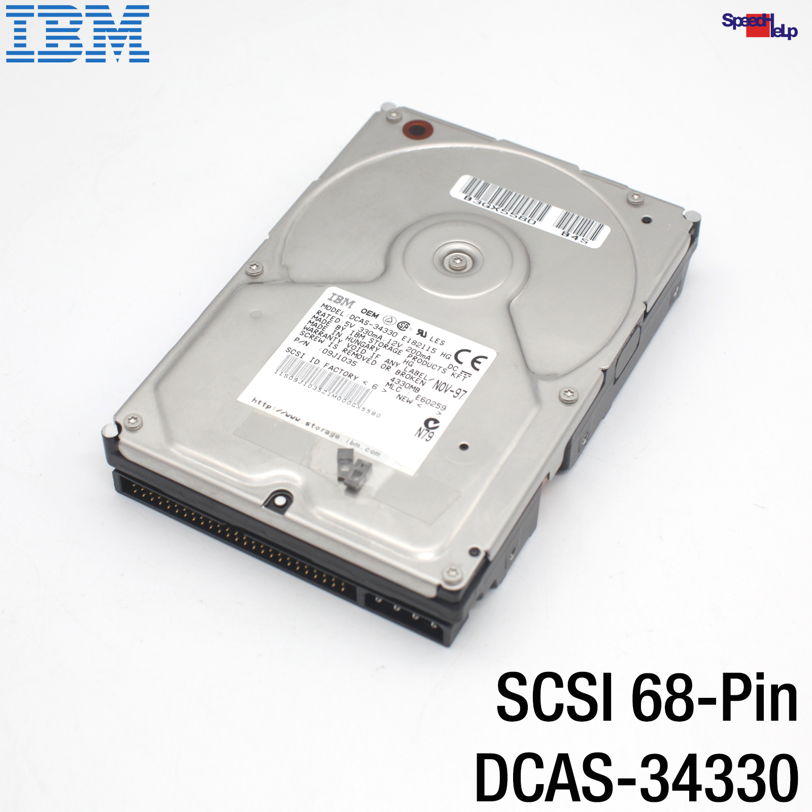 4.3GB IBM DCAS-34330 4330MB 50-PIN SCSI HDD FESTPLATTE HARD DISK 09J1035