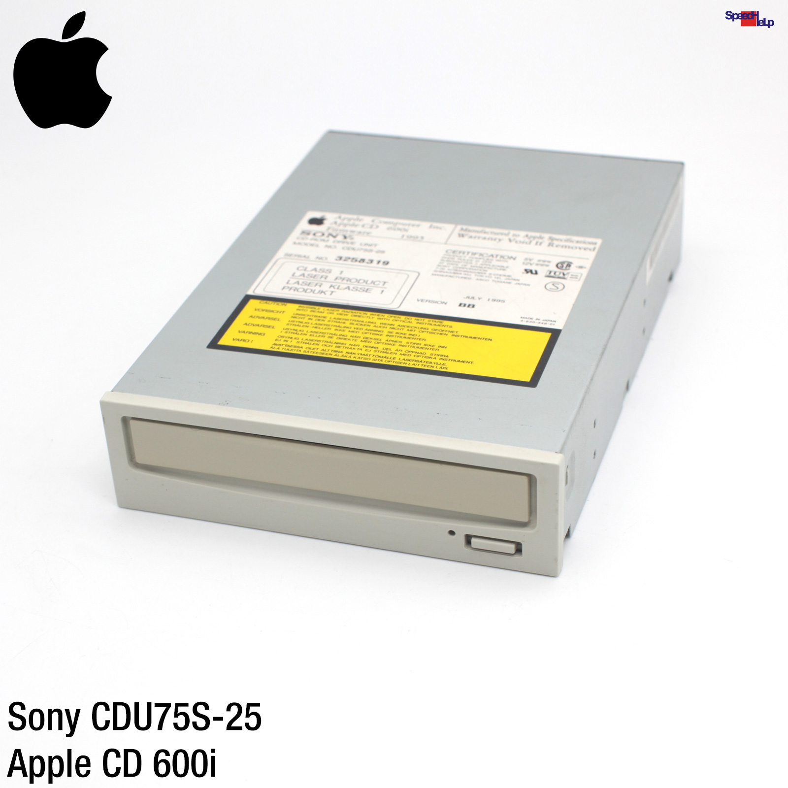 APPLE CD 600i SONY CDU75S-25 4x SPEED READ CD-ROM LAUFWERK SCSI 50-POL PIN DRIVE