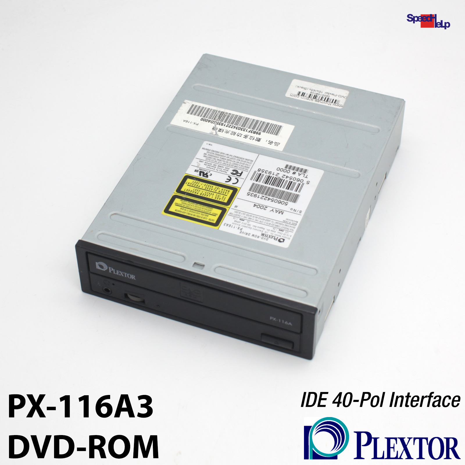 PLEXTOR PX-116A3 CD-ROM DVD-ROM CD 48x DVD 16x LAUFWERK IDE DRIVE TOP ZUSTAND!