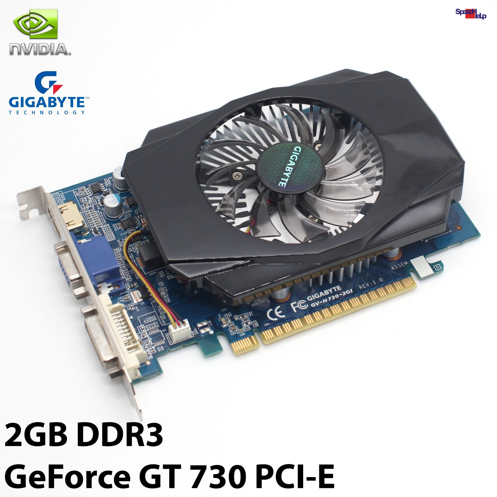 🕹GIGABYTE GV-N730-2GI NVIDIA GEFORCE GT 730 2GB DDR3 PCI-E GRAFIKKARTE VIDEO