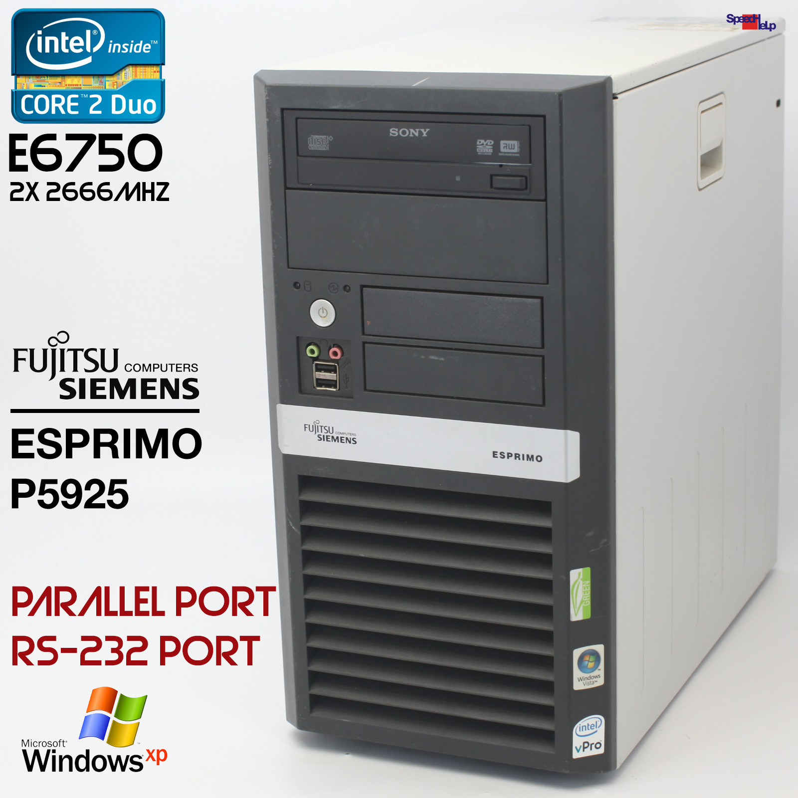 FUJITSU SIEMENS ESPRIMO P5925 FSC PC COMPUTER PENTIUM 4 PARALLEL LPT WINDOWS XP