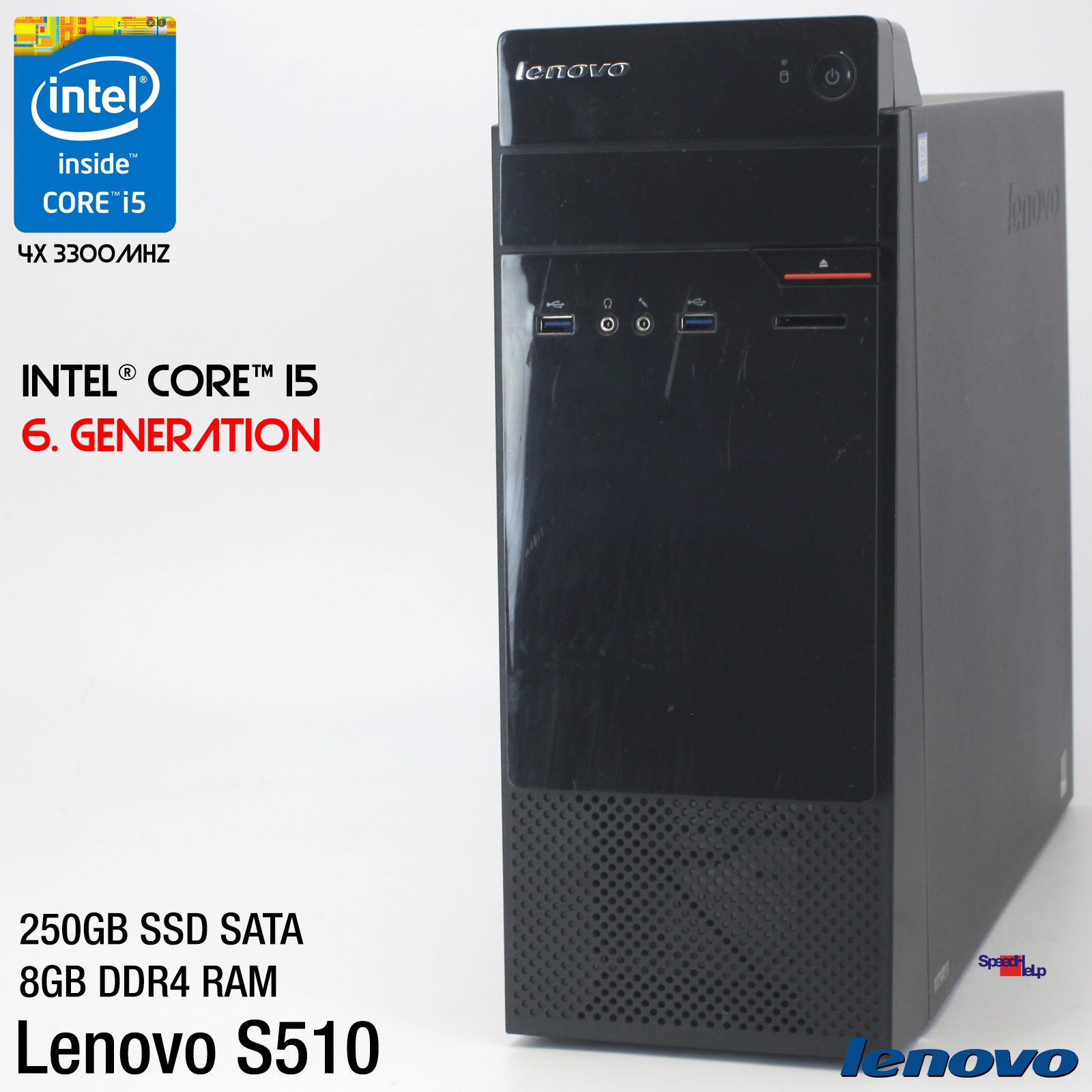 LENOVO S510 PC PC COMPUTER CORE i5 6400 QUAD WINDOWS 10 250GB SSD 8GB DDR4 DWDRW
