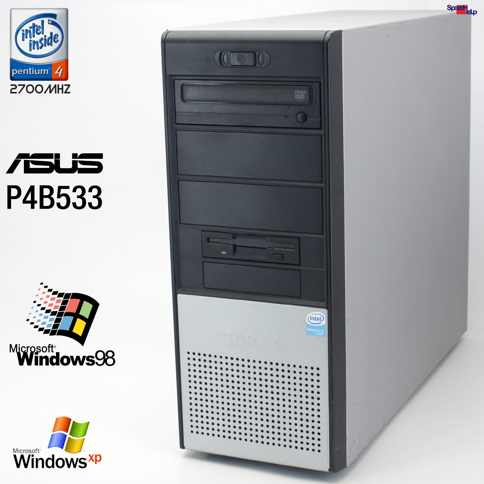 🖥ASUS P4B533 PC COMPUTER PENTIUM 4 2.7GHZ 512MB LPT COM SOUND LAN WINDOWS 98 SE