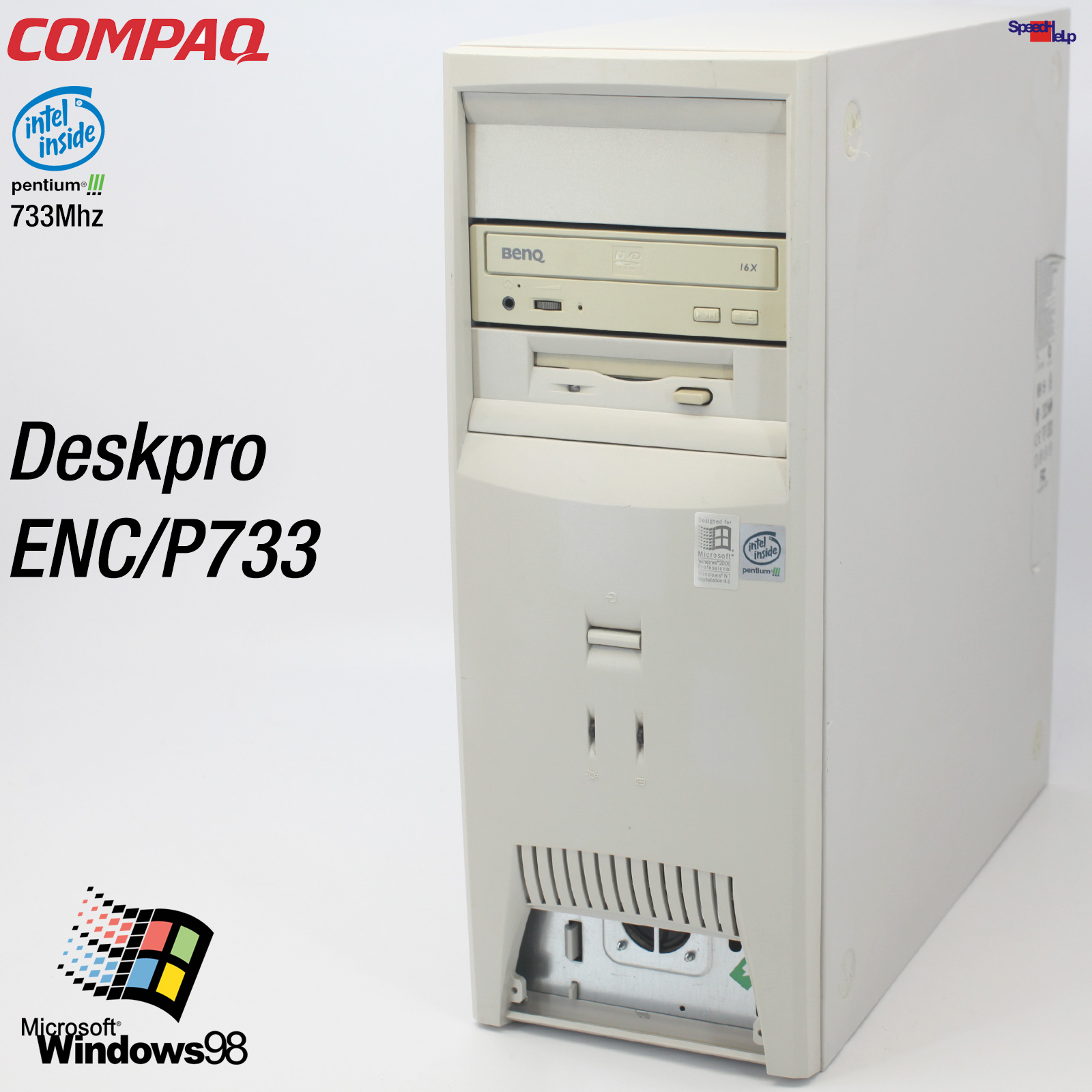 COMPAQ DESKPRO ENC P733 PC COMPUTER PENTIUM III SOUND LAN WINDOWS 98 SE