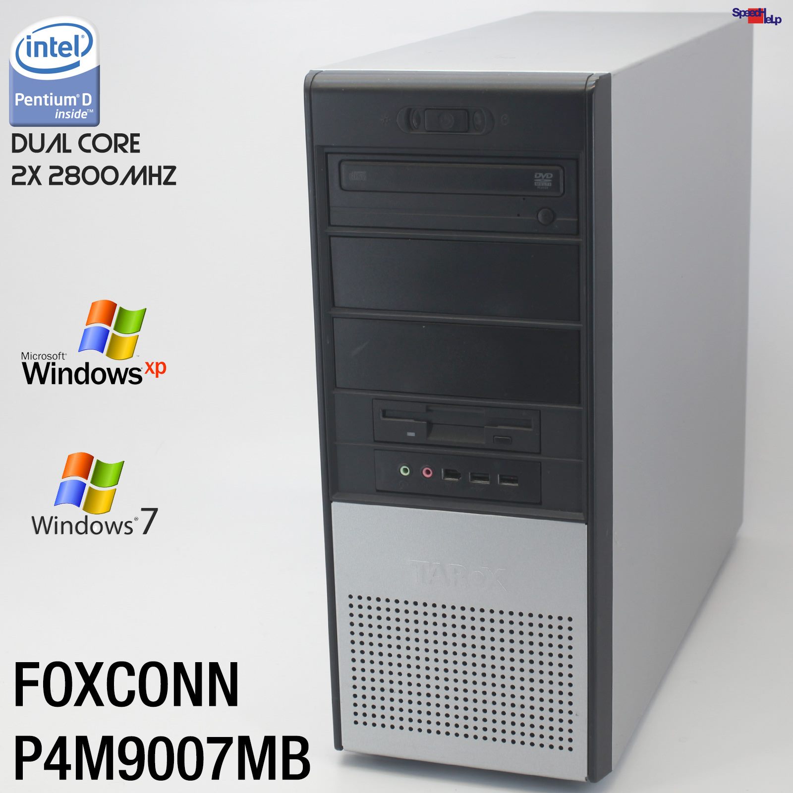 🖥PC FOXCONN P4M9007MB COMPUTER PENTIUM D 2.8GHZ 1GB LPT PARALLEL WINDOWS XP