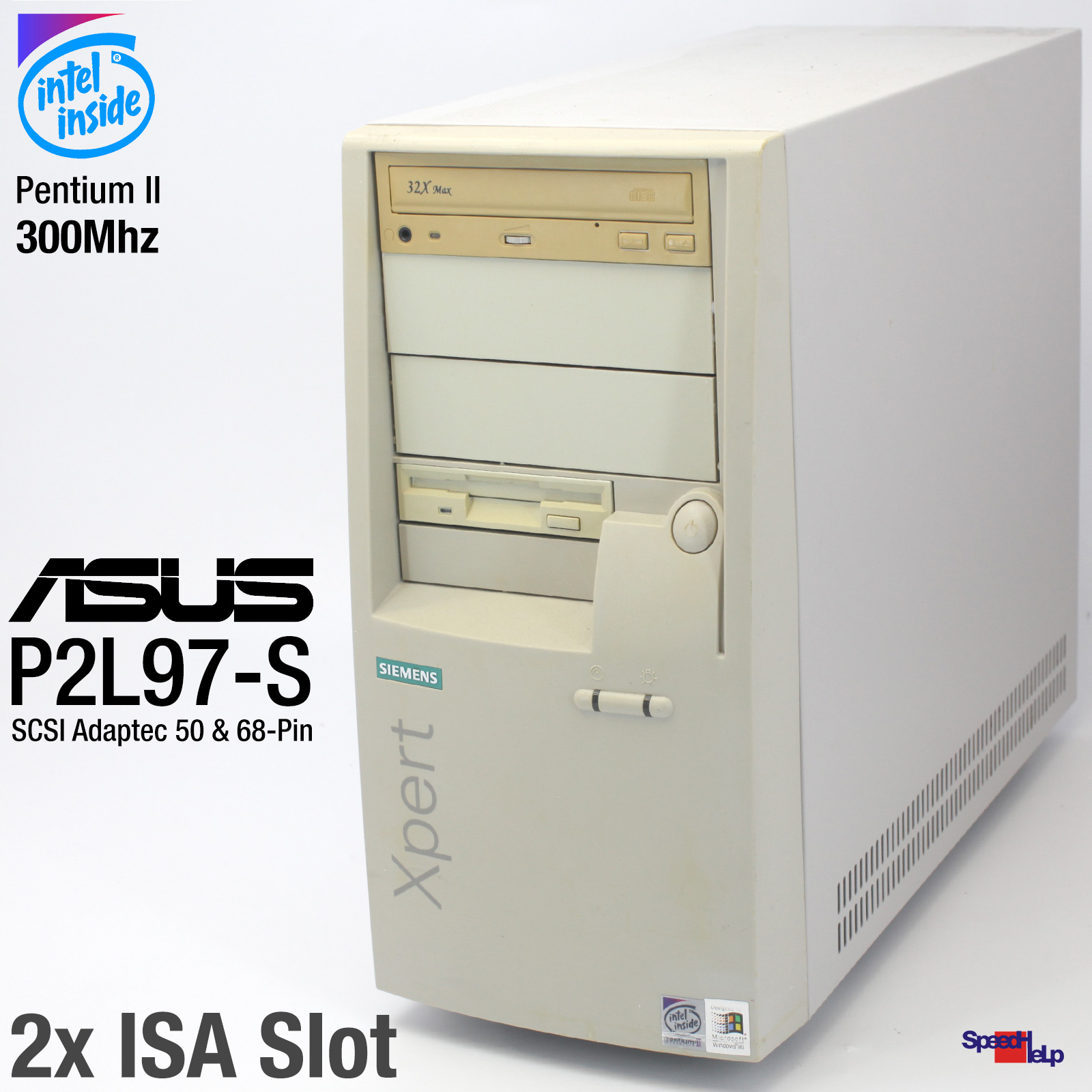 2x ISA ASUS P2L97-S PC COMPUTER PENTIUM II 2WINDOWS ME SE PARALLEL LPT SCSI
