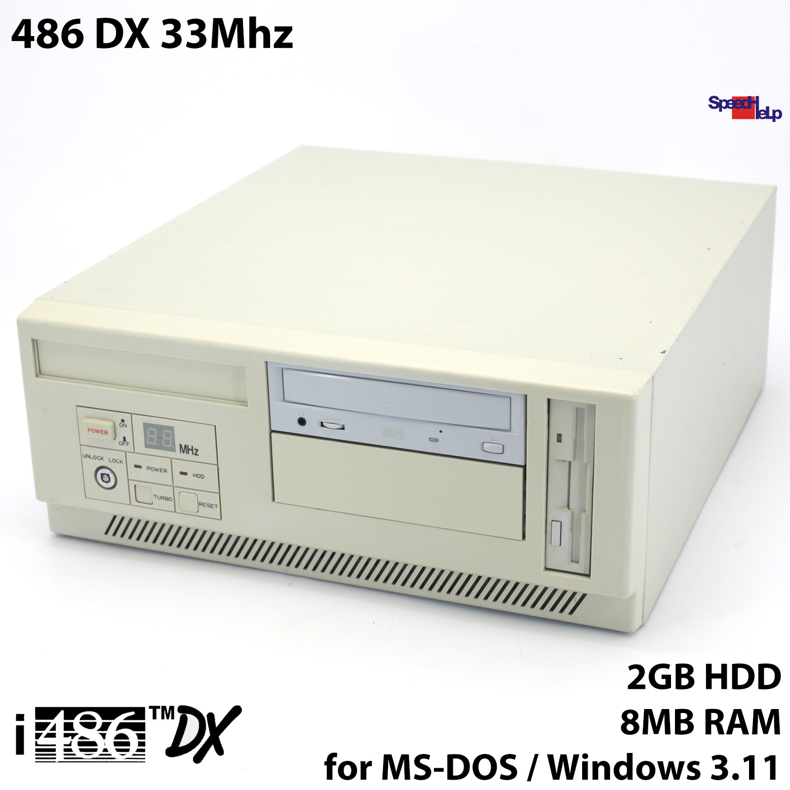 🖥HIGHSCREEN 486 INTEL 486 DX 33MHZ 2GB HDD 8MB RAM ISA PC COMPUTER DOS WIN 3.11