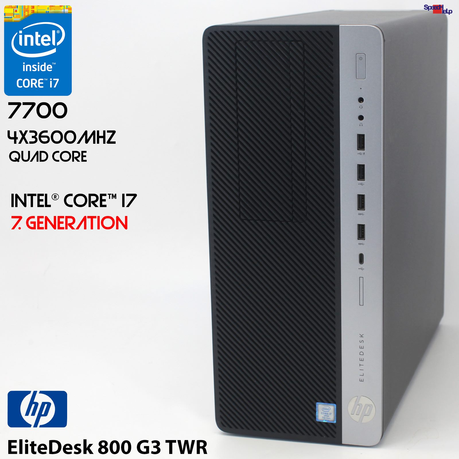 🖥HP ELITEDESK 800 G3 TWR INTEL CORE i7 7700 COMPUTER PC 250GB SSD 8GB DDR4 W10