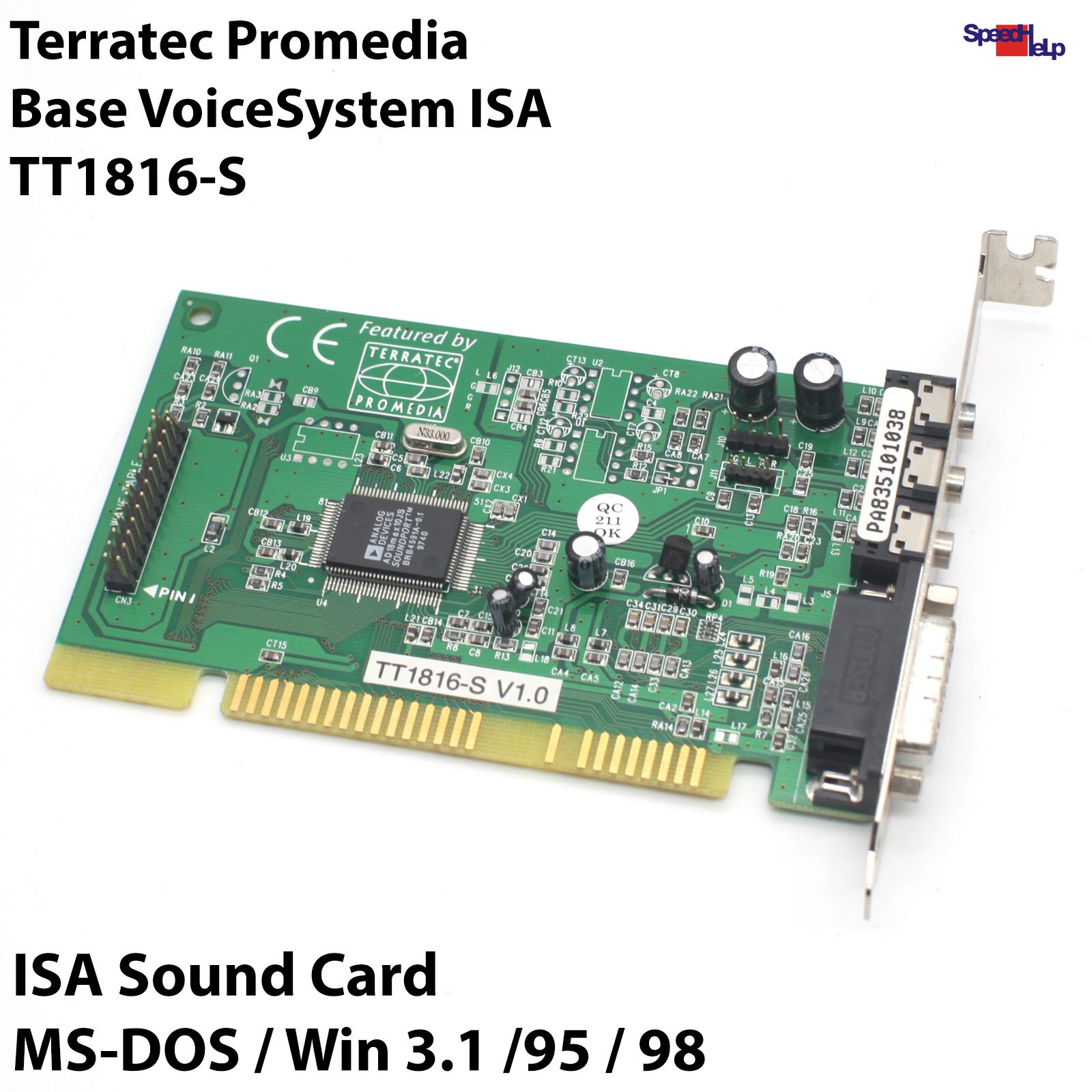 🥇TERRATEC PROMEDIA BASE VOICE SYSTEM ISA 16-BIT TT1816-S SOUND AUDIO CARD KARTE