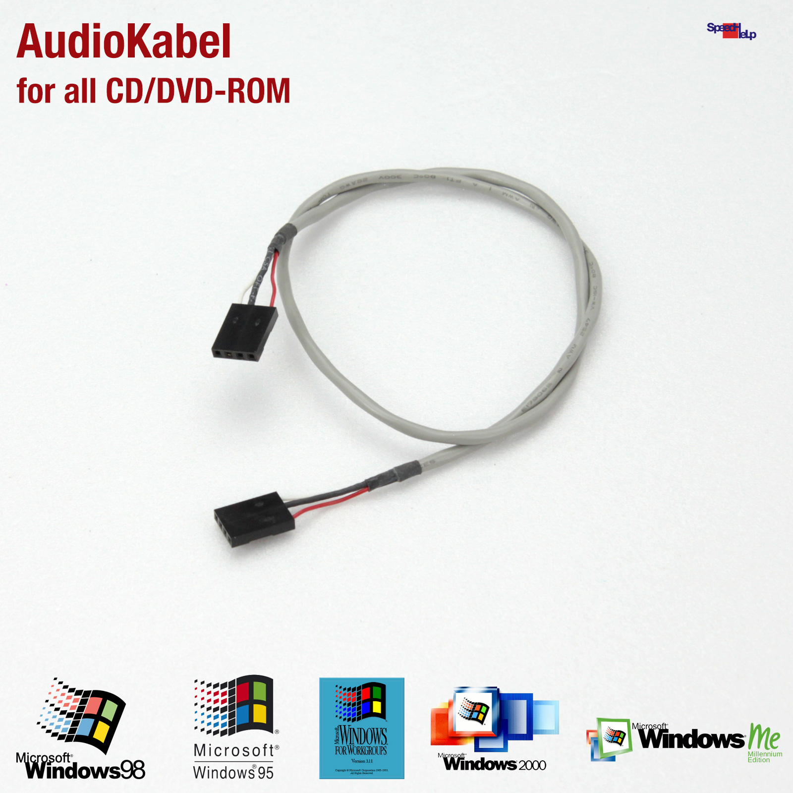 AUDIOKABEL AUDIO CD DVD CABLE DVD-ROM CDROM SOUNDKARTE SOUND CARD WINDOWS 98 95