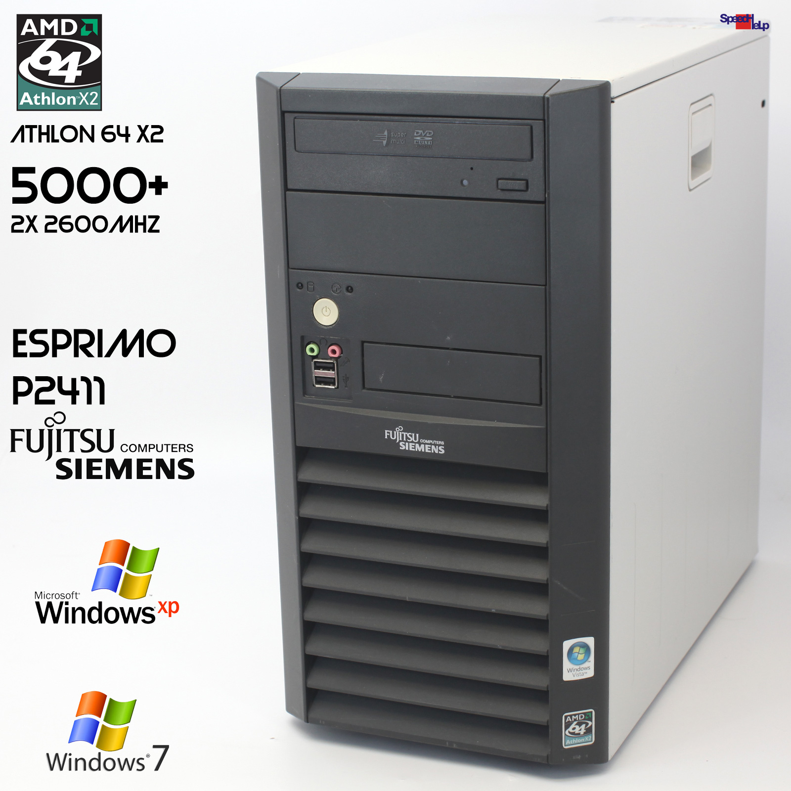 💻FUJITSU FSC ESPRIMO EDITION P2411 D2560 PC COMPUTER AMD ATHLON 64 X2 5000+