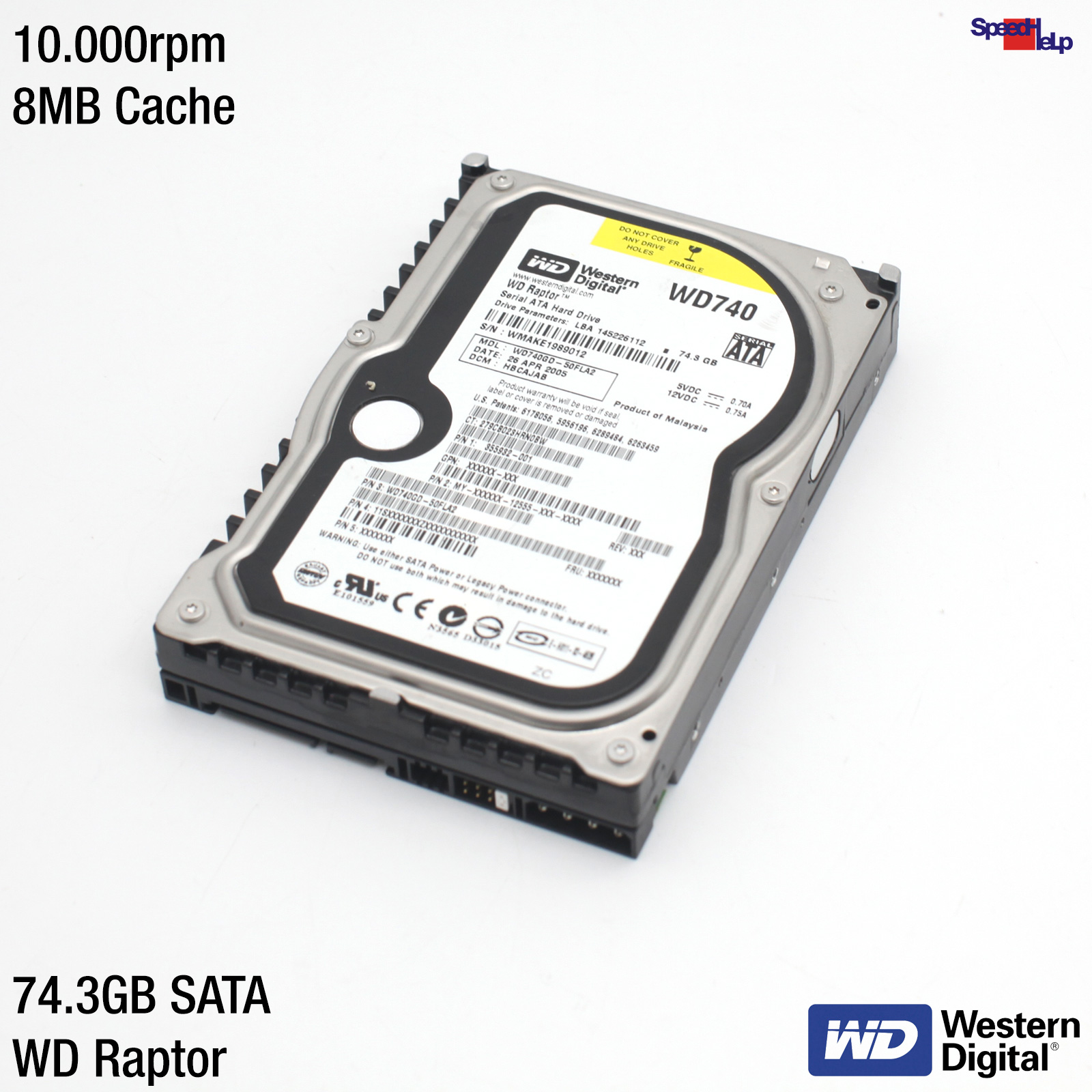 💾WD WD740 WD740GB 74.3GB 10.000 SERVER RAID SATA HDD FESTPLATTE HARD DISK