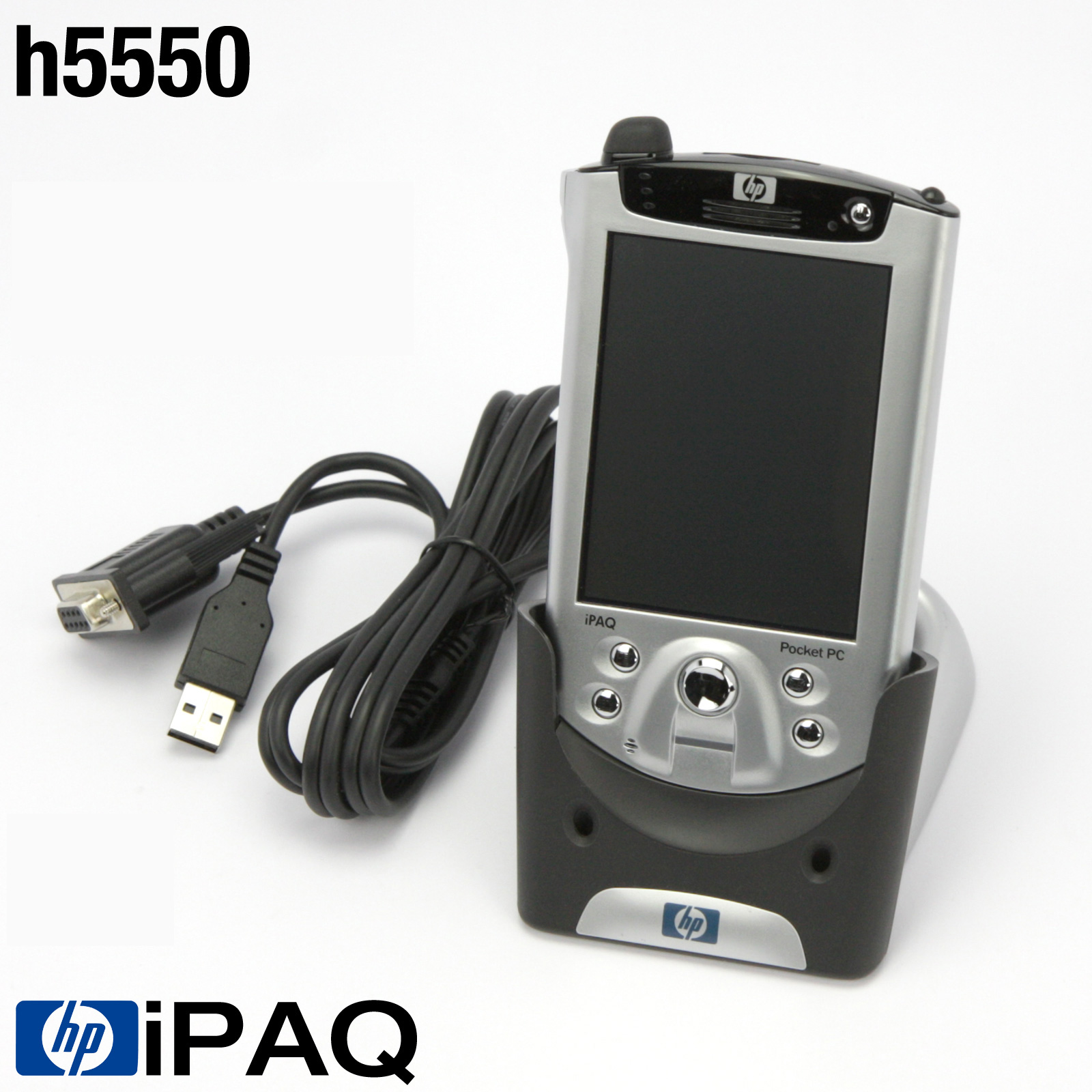 POCKET PC HP iPAQ h5550 3.8" PDA WINDOWS MOBILE 2003 4.2 OVP DOCKINGSTATION TOP!