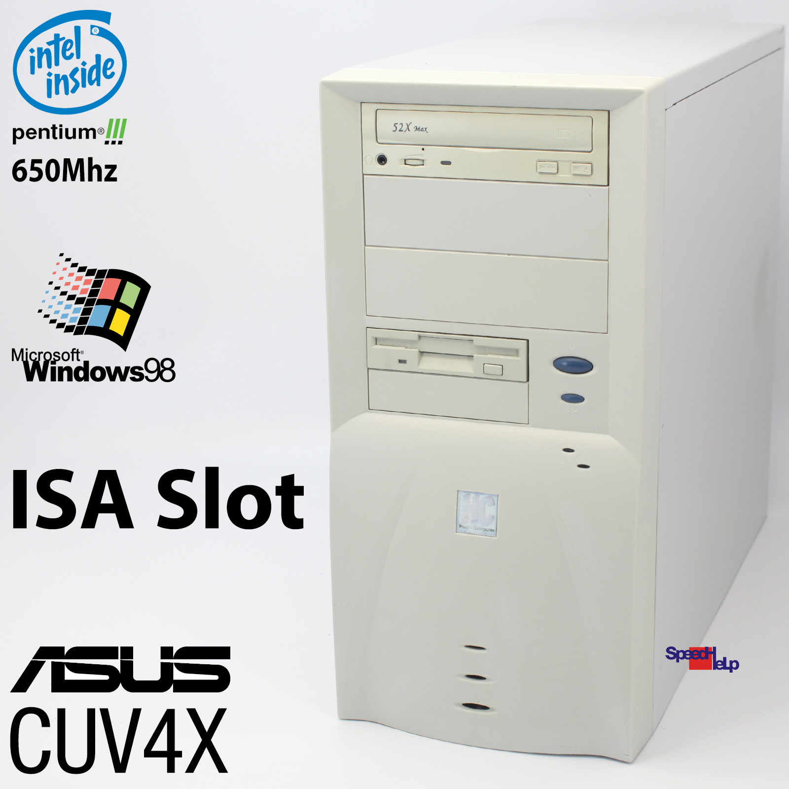 🖥ISA ASUS CUV4X PC COMPUTER PENTIUM III 80GB 384MB WINDOWS 98 SE PARALLEL LPT