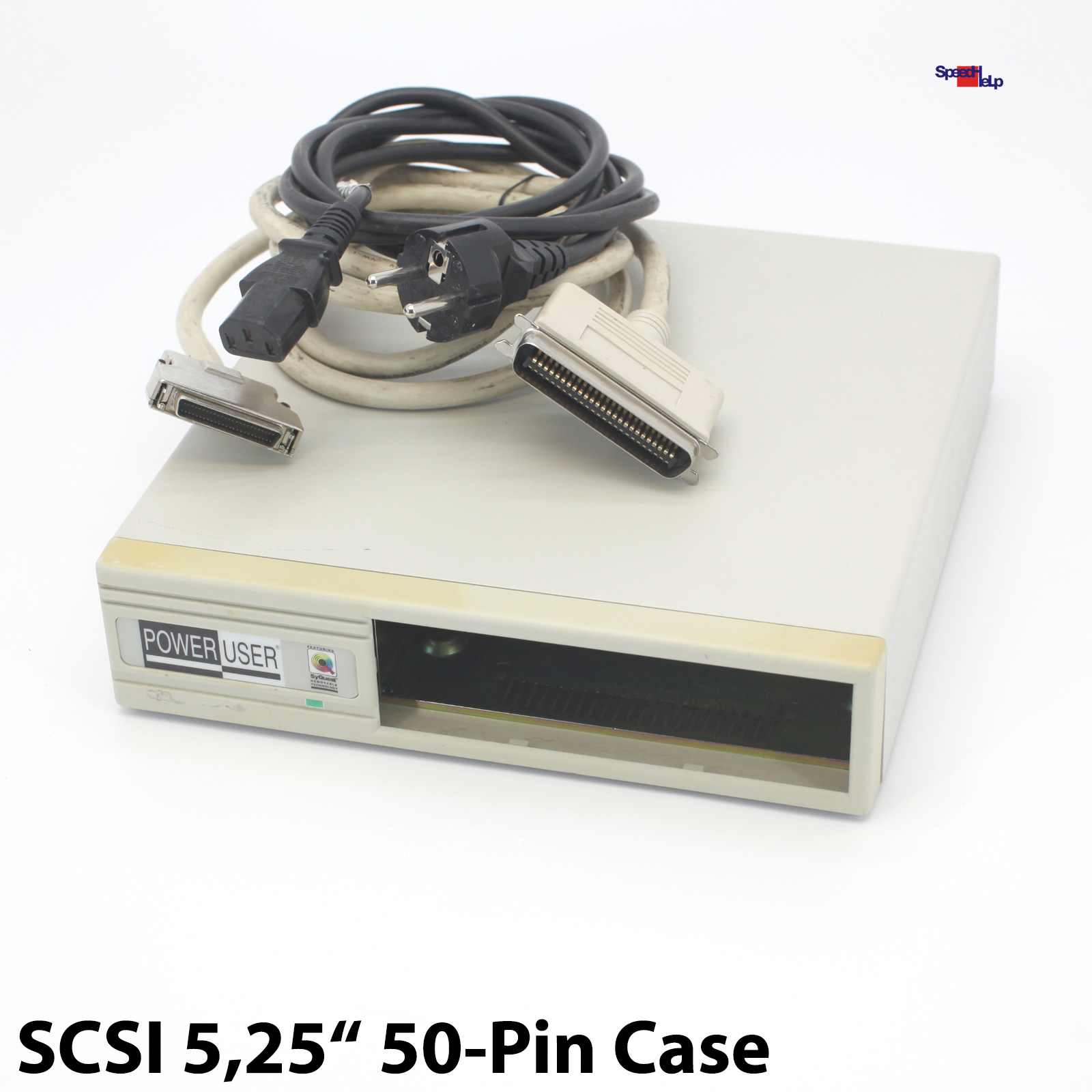 SCSI 5,25" GEHÄUSE CASE SCSI 50-POL FÜR DVD-ROM CD-ROM ZIP MO MIT KABEL GETESTET