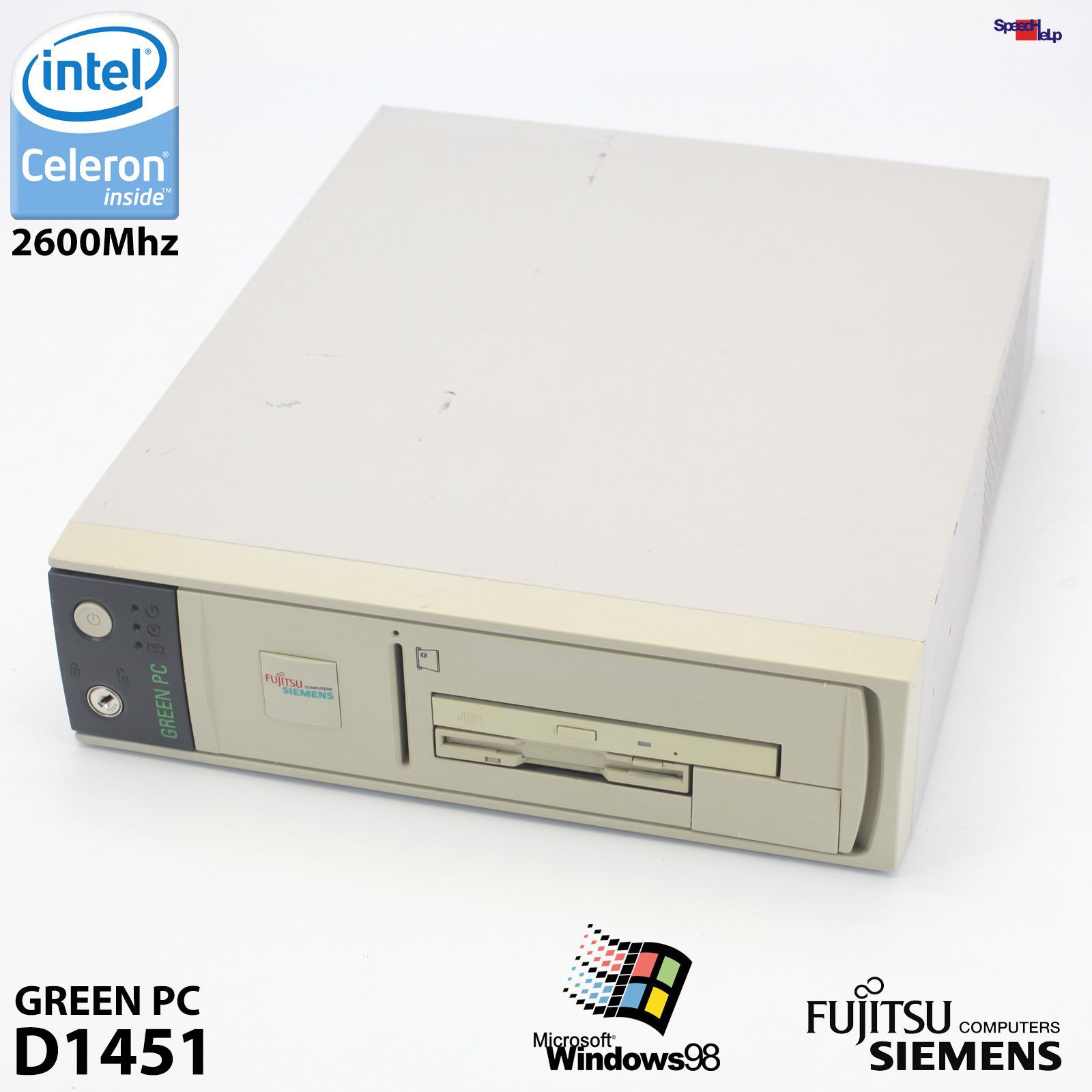 🖥FUJITSU SIEMENS GREEN PC D1451 FSC COMPUTER CELERON 2.6GHZ PARALLEL WINDOWS 98