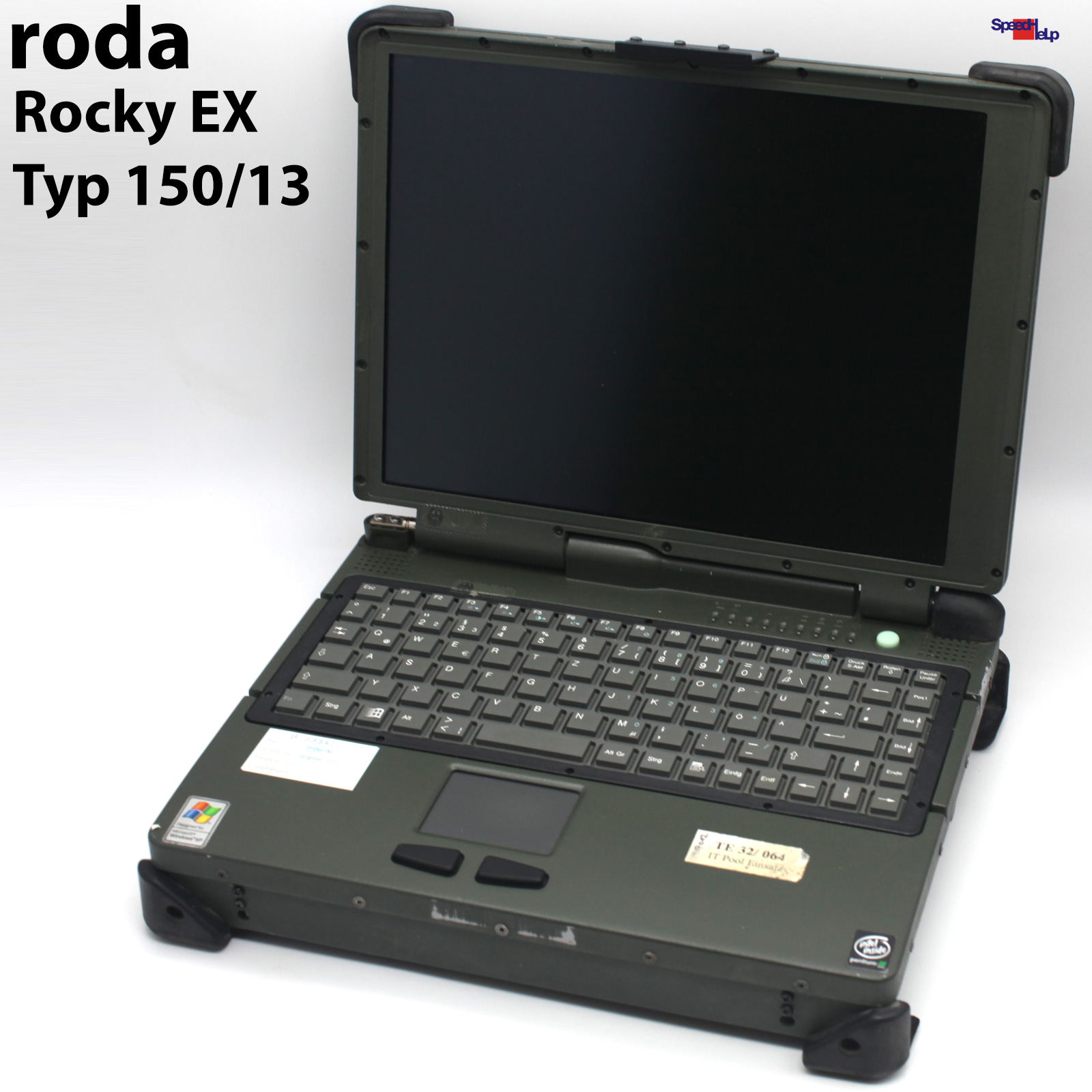 NOTEBOOK LAPTOP RODA ROCKY EX TYP 150/13 DVI PENTIUM III IP 54 MIL-810E DEFEKT!