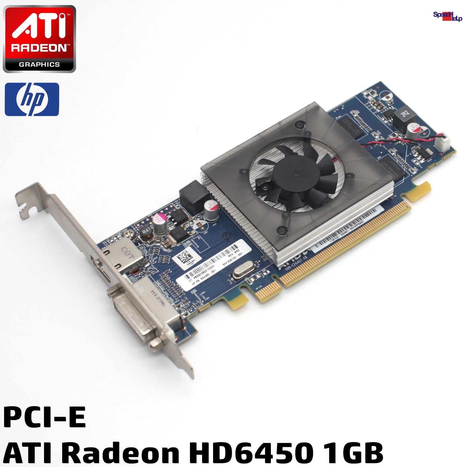 📺HP ATI RADEON HD6450 1GB PCI-E P/N: 634480 GRAFIKKARTE VIDEO CARD DVI HDMI