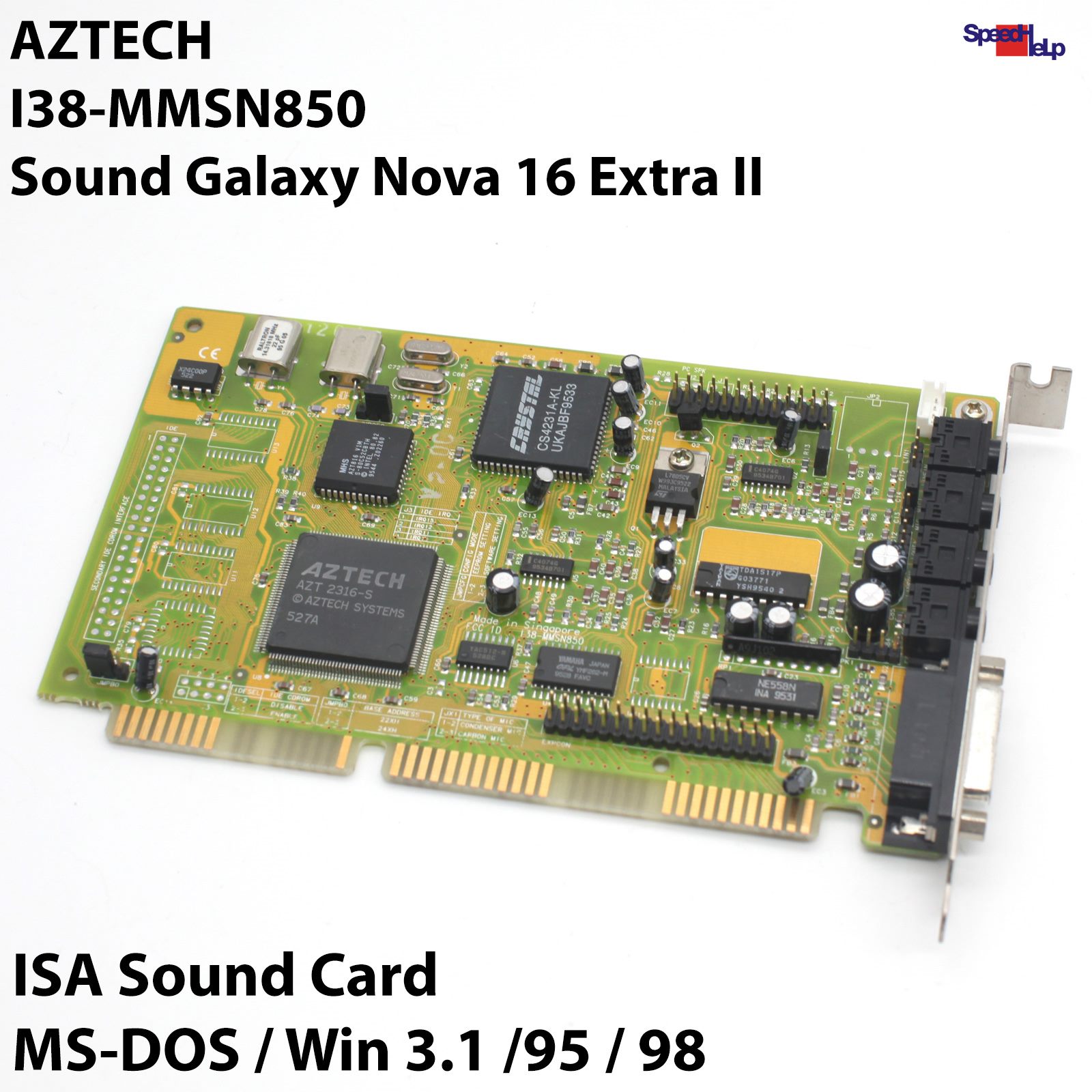 🥇AZTECH SOUND GALAXY NOVA 16 EXTRA II I38-MMSN850 AUDIO CARD KARTE ISA 16-BIT