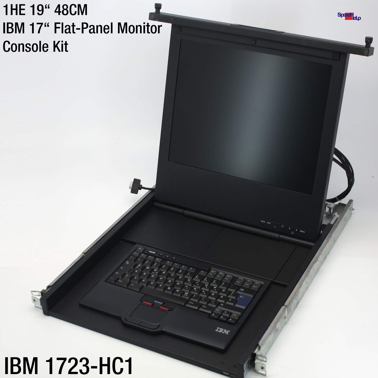 1U HE 19" 48CM IBM LENOVO TYPE: 1723 17" FLAT PANEL MONITOR CONSOLE KEYBOARD 02