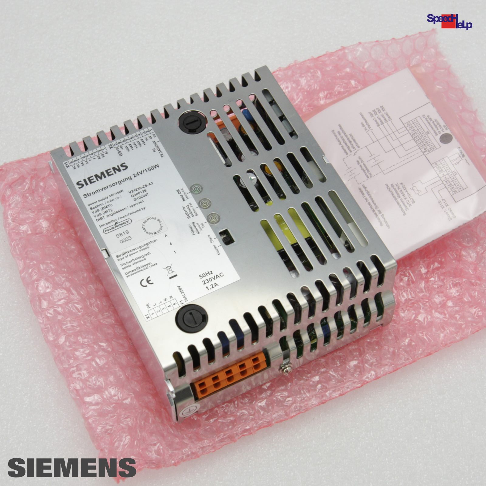 SIEMENS V24230-Z6-A3 STROMVERSORGUNG POWER SUPPLY PSU NETZTEIL FIRE SECUR
