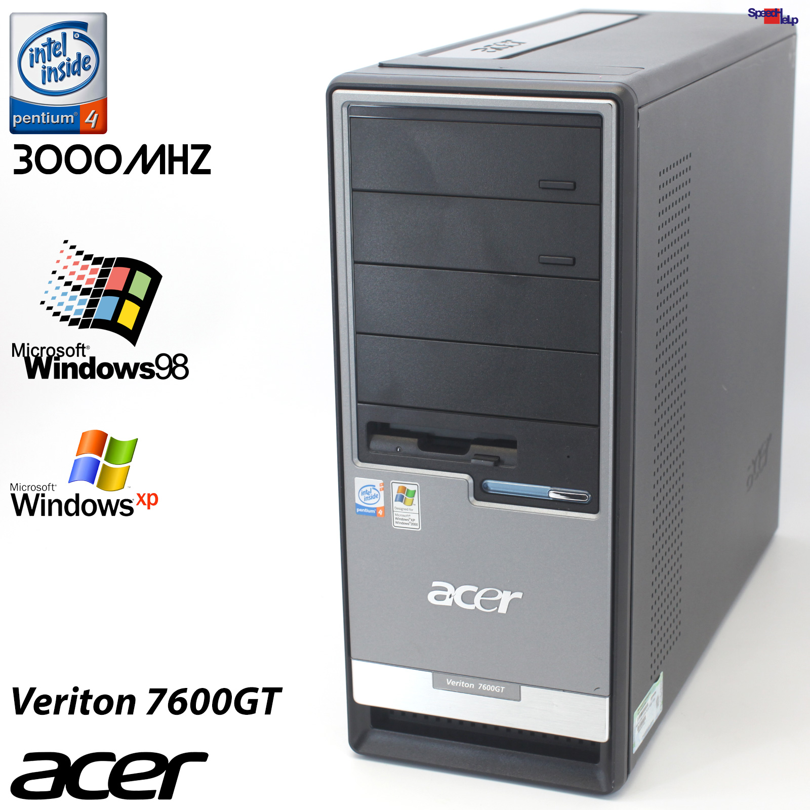 ACER VERITON 7600GT PENTIUM 4 3GHZ PC COMPUTER 80GB 512MB RAM WINDOWS 98