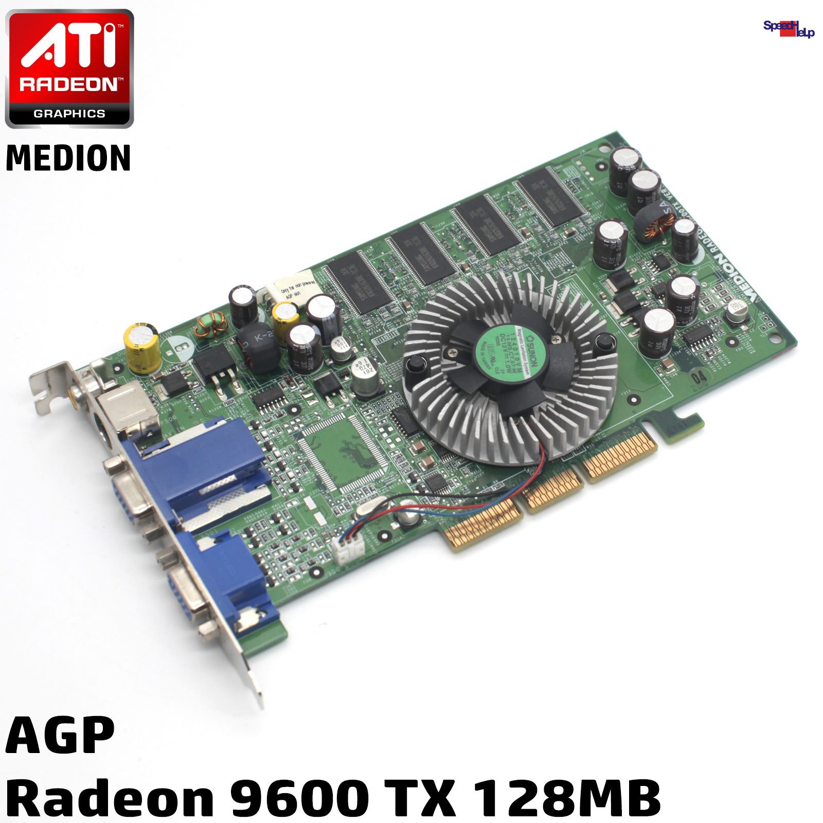 📺ATI RADEON 9600TX 128MB AGP GRAFIKKARTE VIDEO VIDEO CARD OLD GAMES ALTE SPIELE