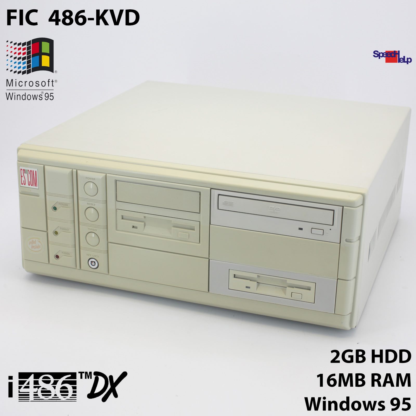 FIC 486 KVD INTEL 486 DX 33MHZ 2GB HDD 16MB RAM ISA VLB PC COMPUTER WINDOWS 95