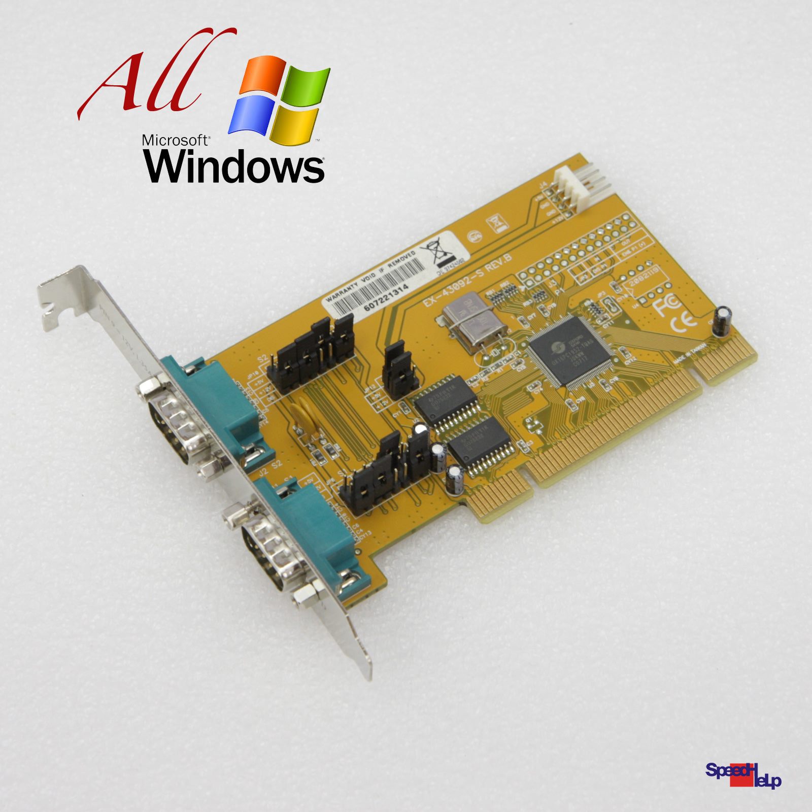 EXSYS EX-43092 2-PORT PCI SERIAL RS-232 KARTE PC CARD SERIEL COM PORT ALL WINDOW