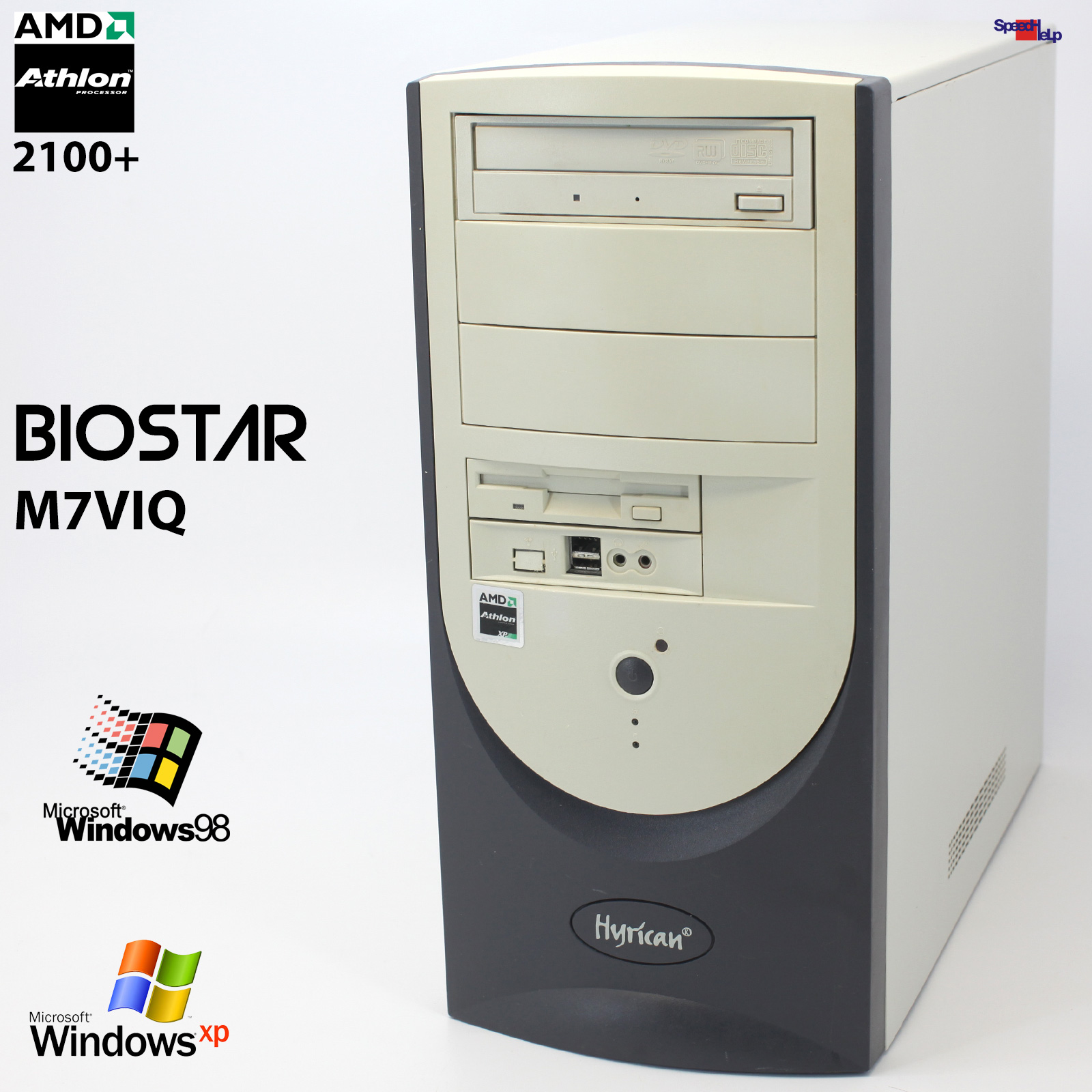 BIOSTAR M7VIQ PC COMPUTER AMD ATHLON XP 2100+ WINDOWS 98 OLD GAMES SPIELE 512MB