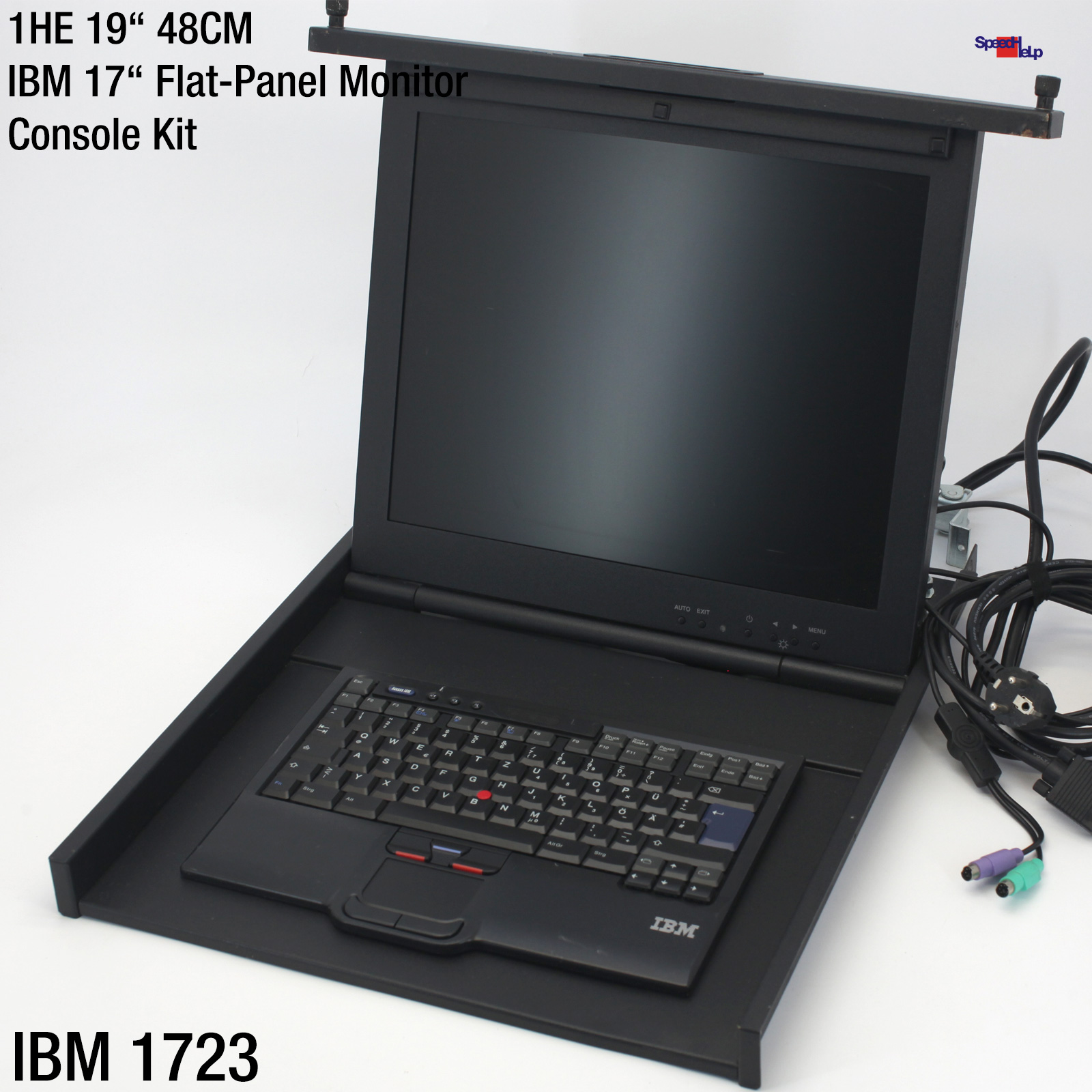 1U HE 19" 48CM IBM LENOVO TYPE: 1723 17" FLAT PANEL MONITOR CONSOLE KEYBOARD 04
