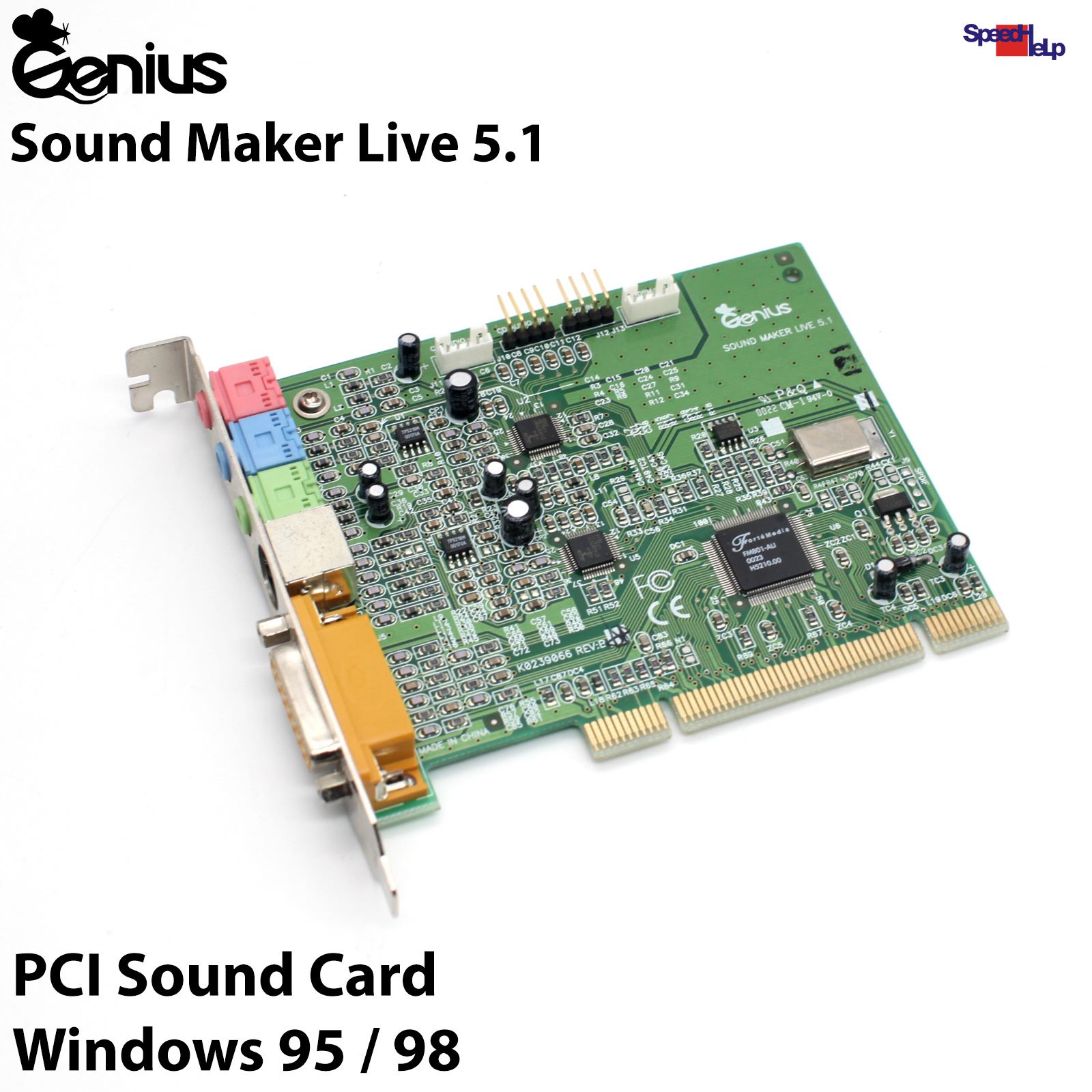🥇GENIUS SOUND MAKER LIVE 5.1 FORTEMEDIA FM801-AU PCI SOUND AUDIO CARD KARTE
