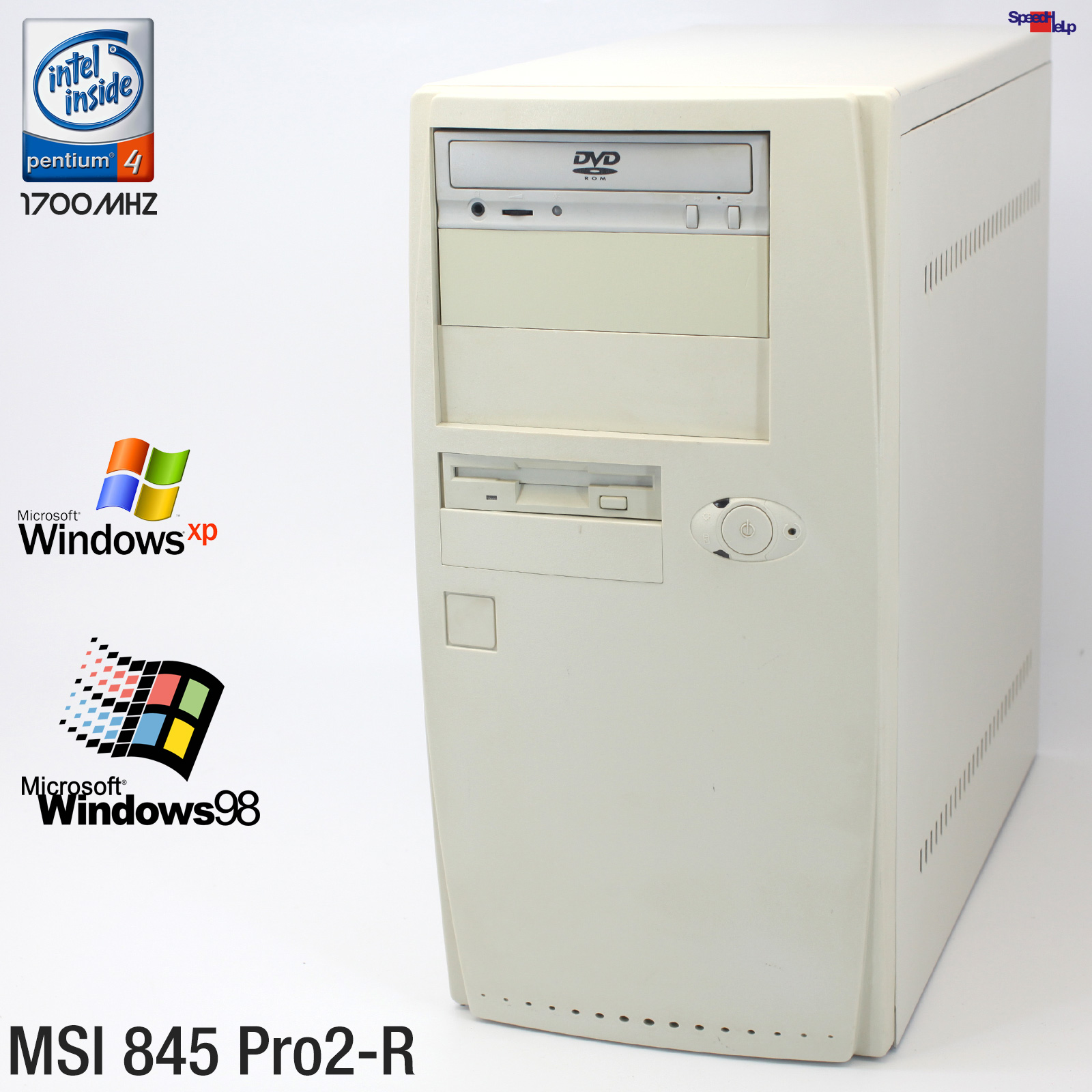 MSI 845 Pro2-R OLD GAME SPIELE PC COMPUTER PENTIUM 4 80GB WINDOWS 98