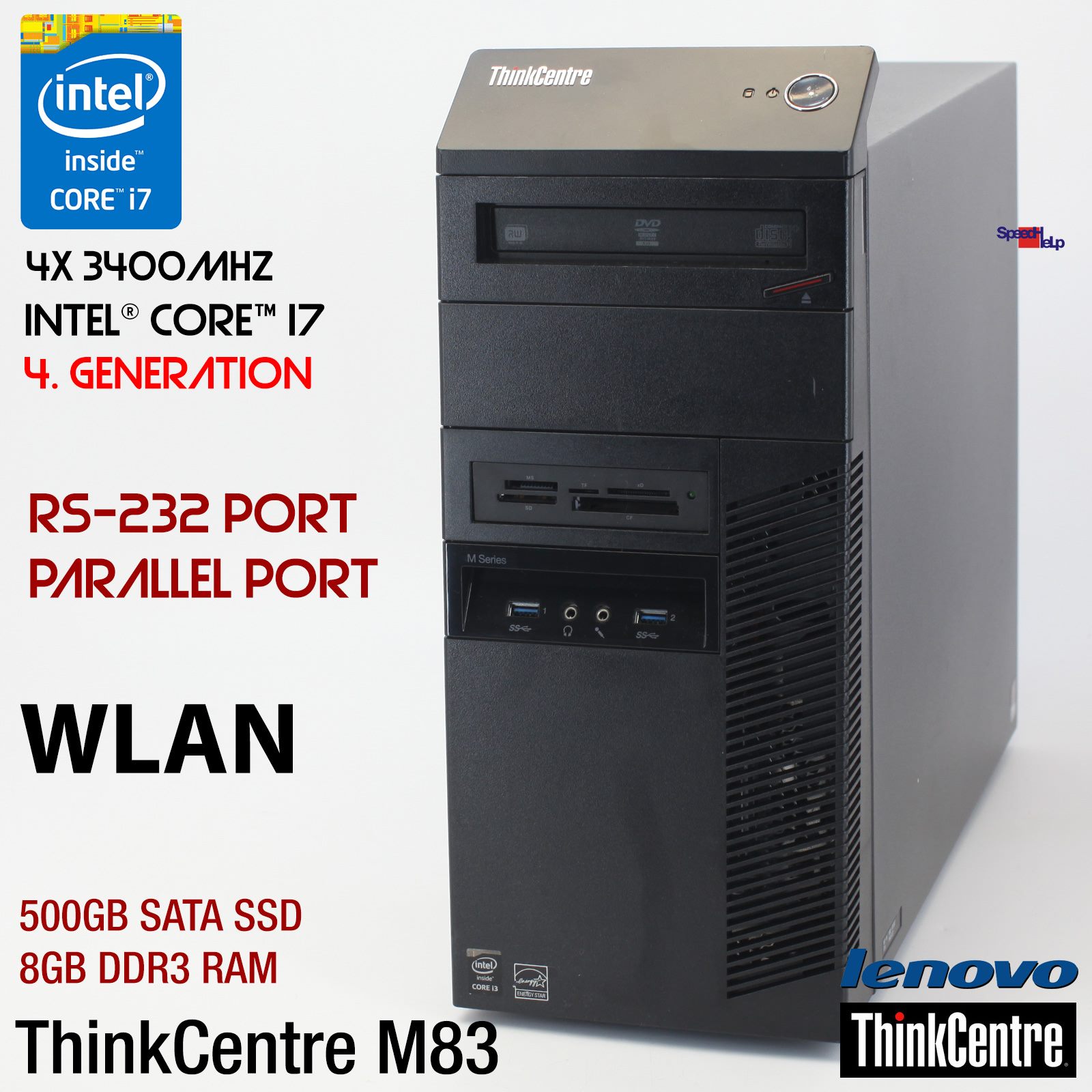 🖥IBM LENOVO THINKCENTRE M83 INTEL CORE i7 4770 COMPUTER PC PARALLEL SSD WLAN